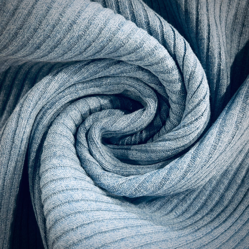 Blue Ribbed Tubular Knit