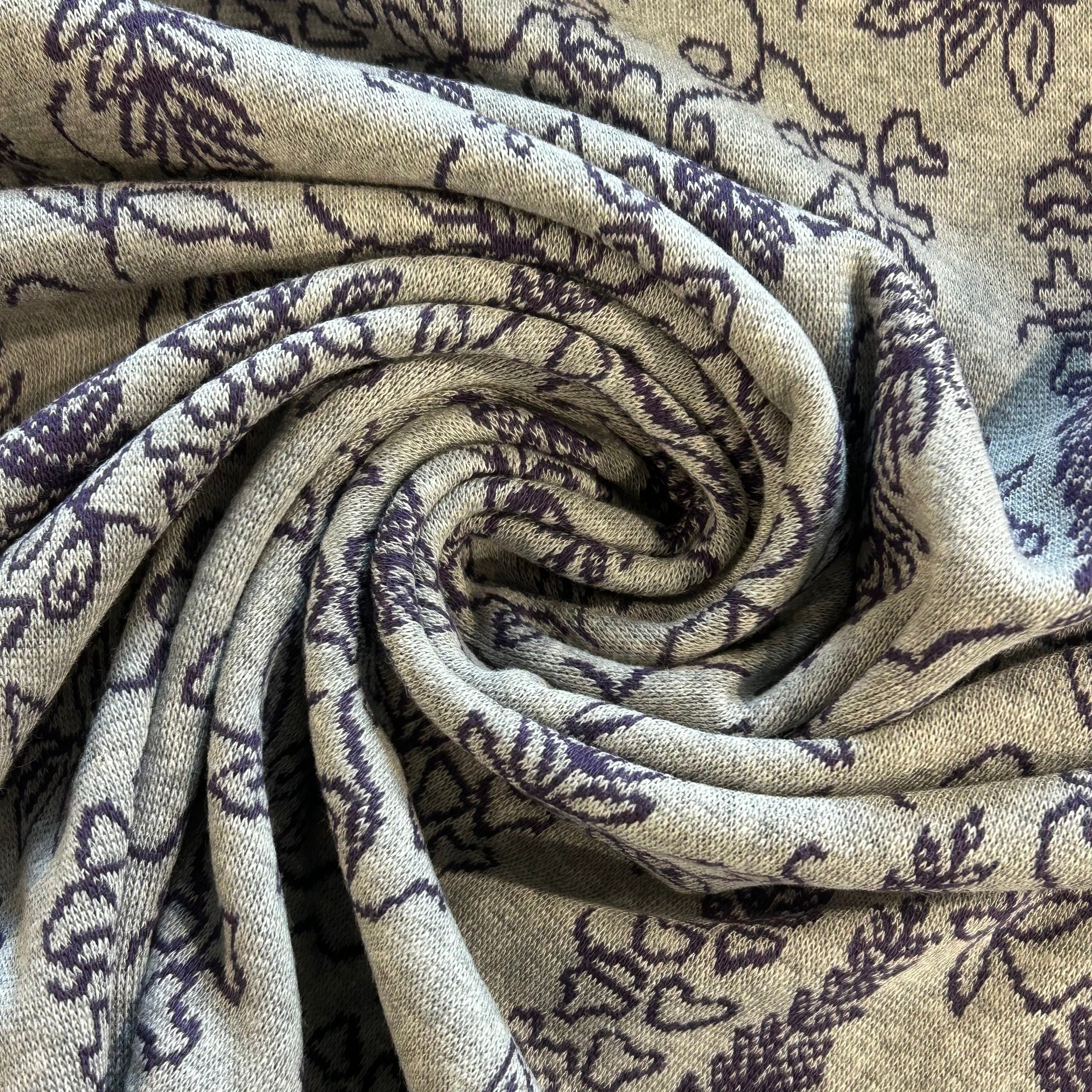 Purple Flowers on a Gray Background