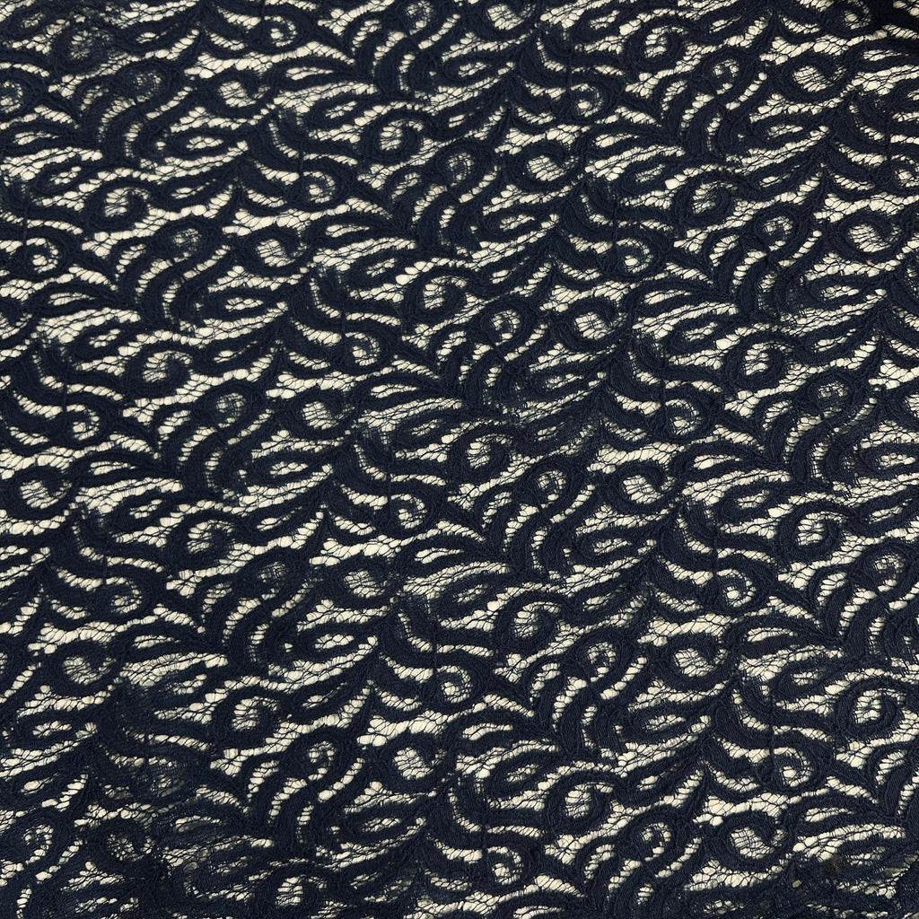 Midnight Navy Paisley Lace