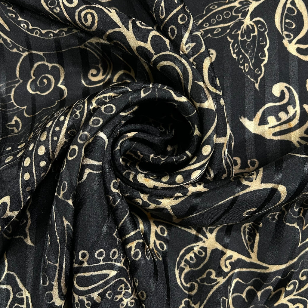 Black Paisley Silk