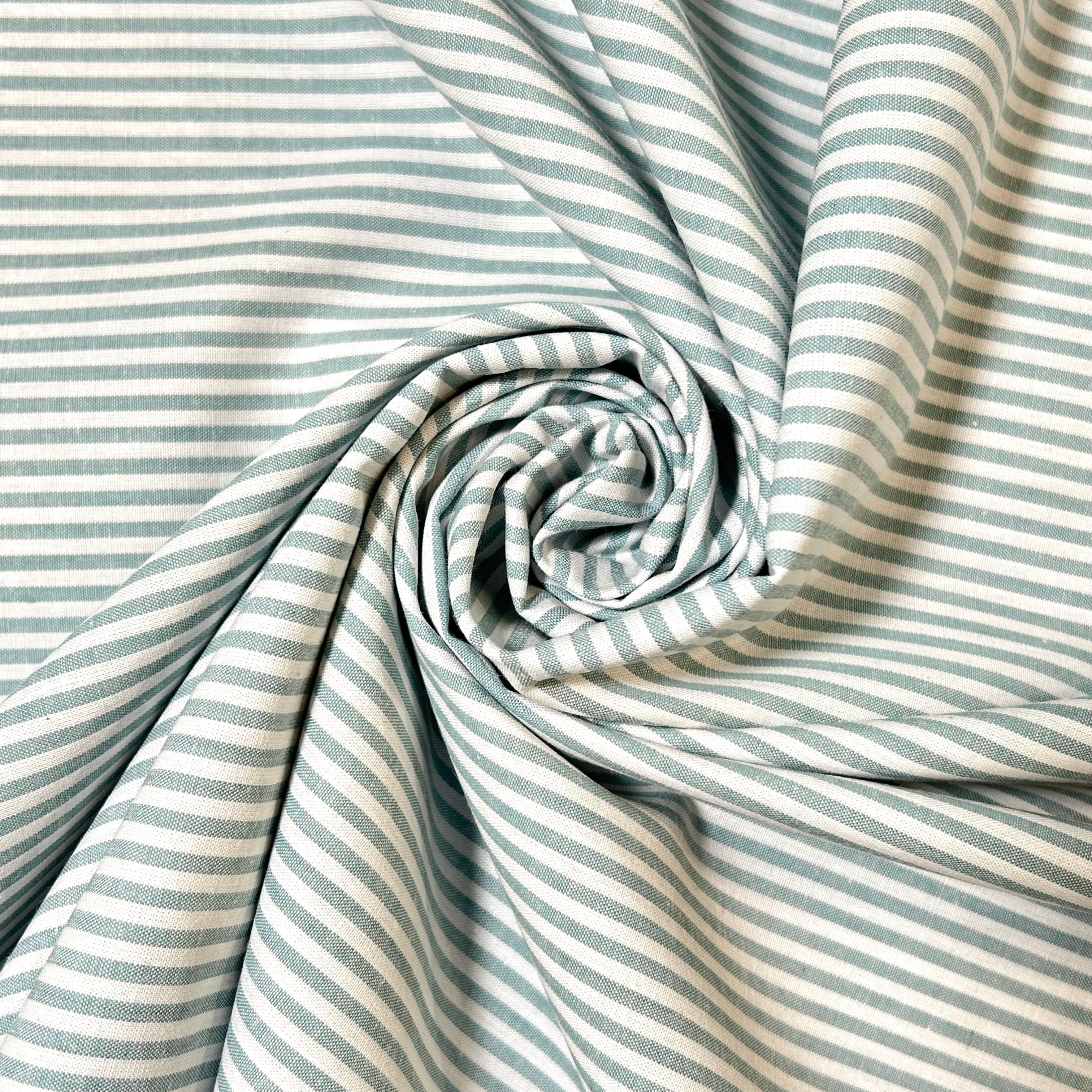 Soft Green Stripe Cotton