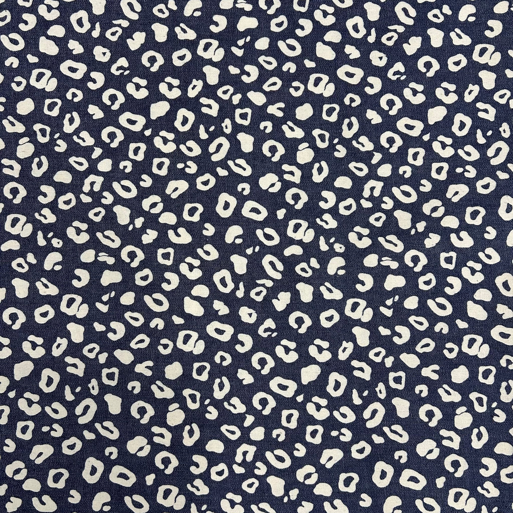 Navy Denim Mini Leopard