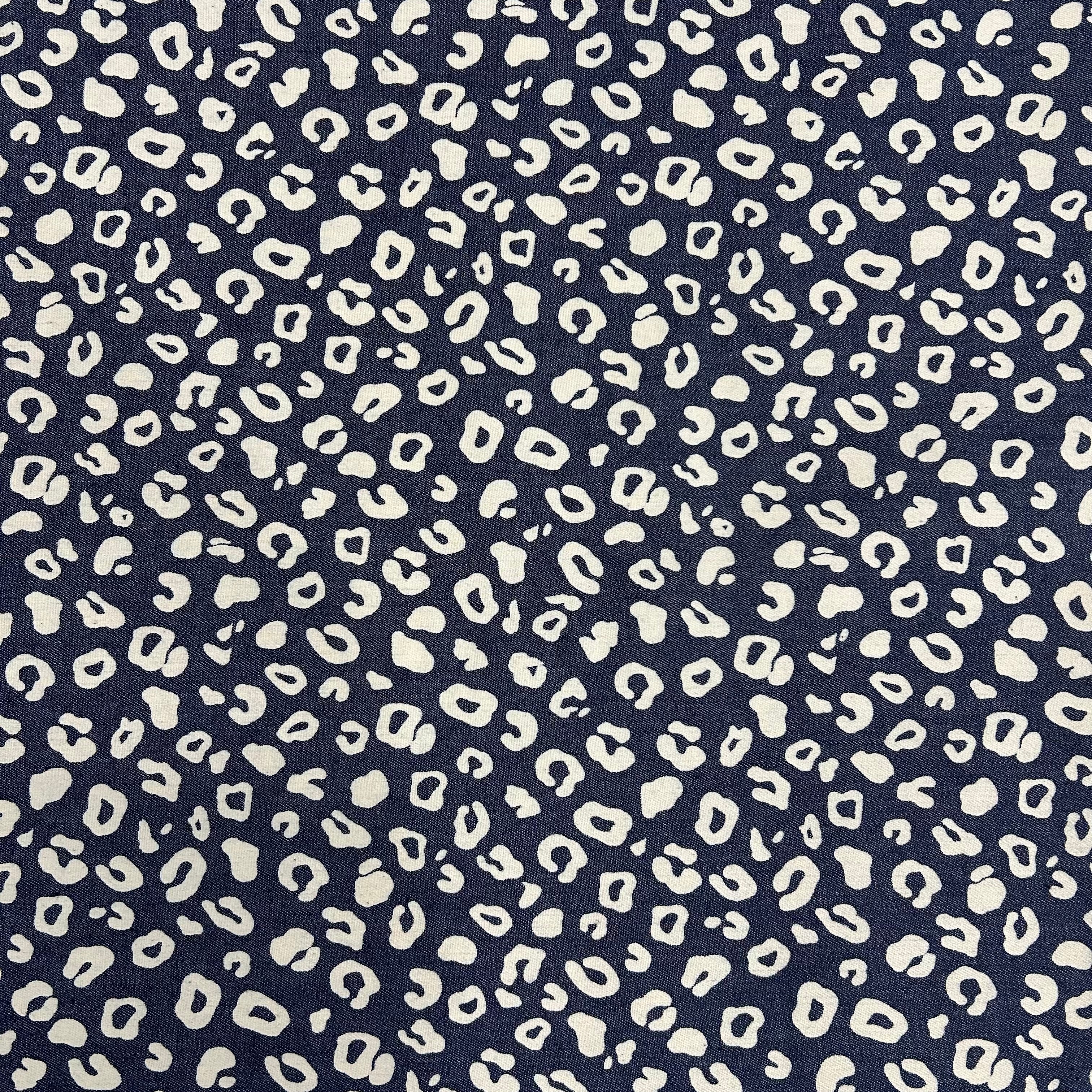 Navy Denim Mini Leopard