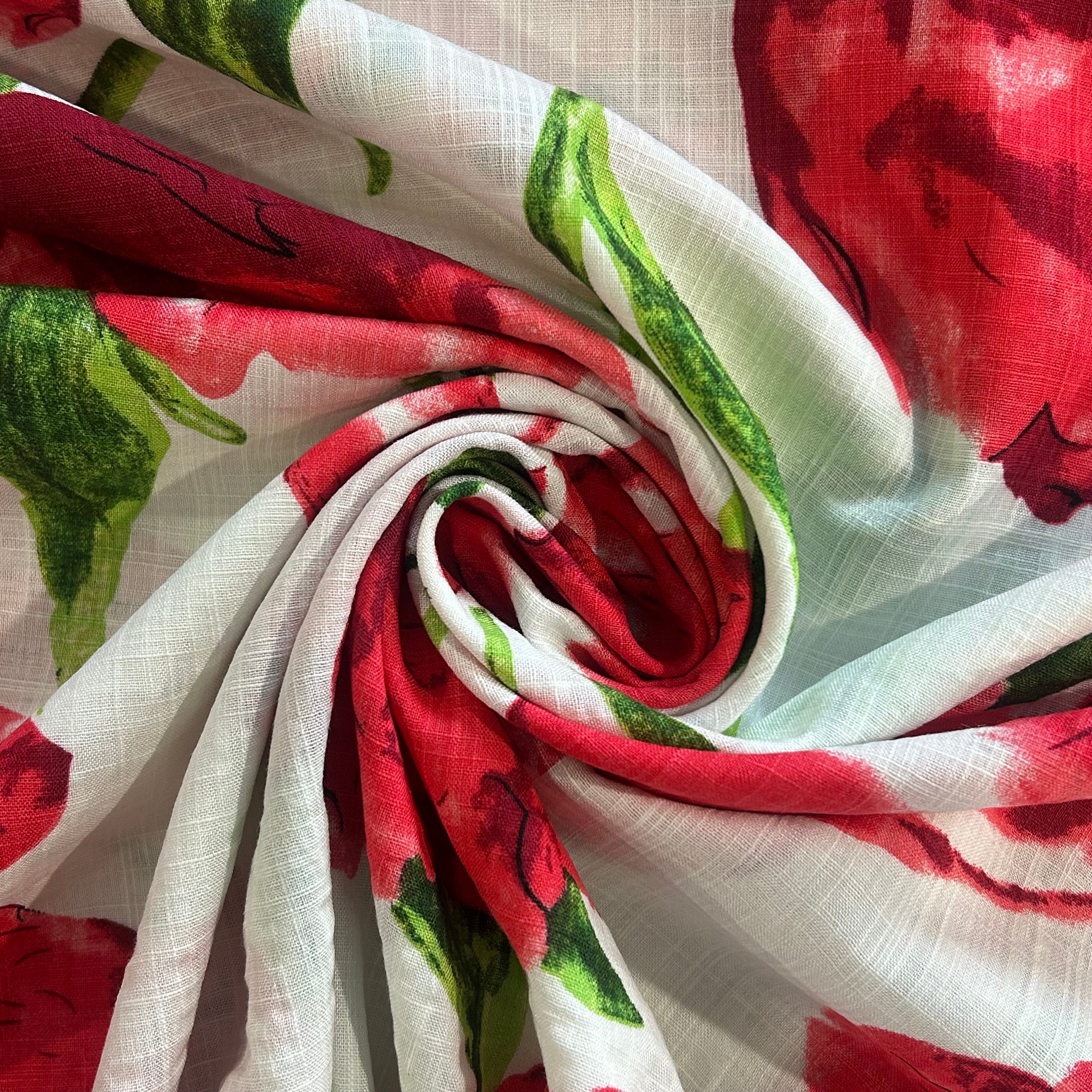 Red Tulips on White