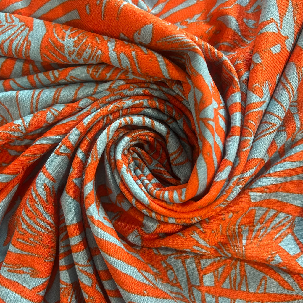 Tropical Orange Viscose Stretch