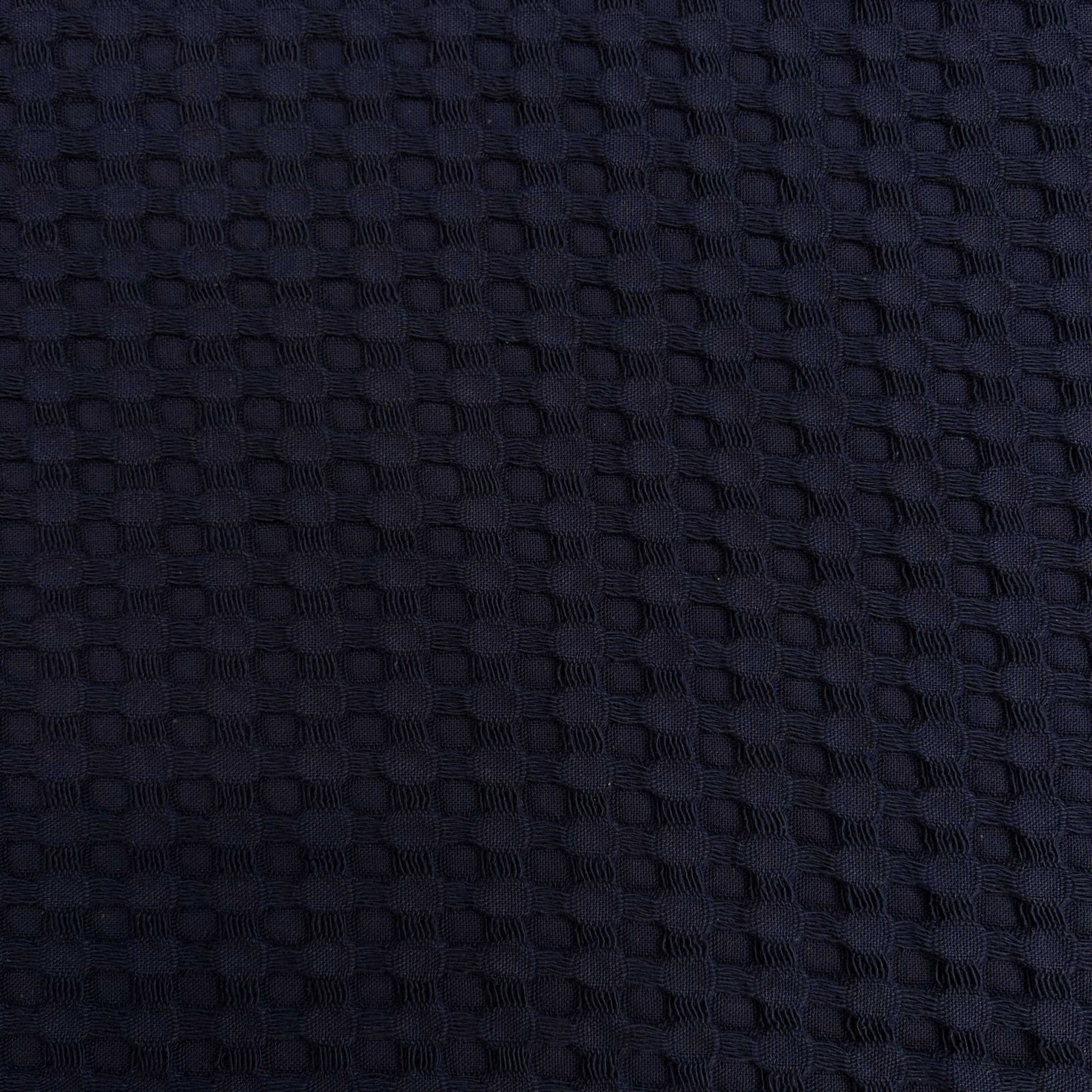 Navy Waffle Cotton