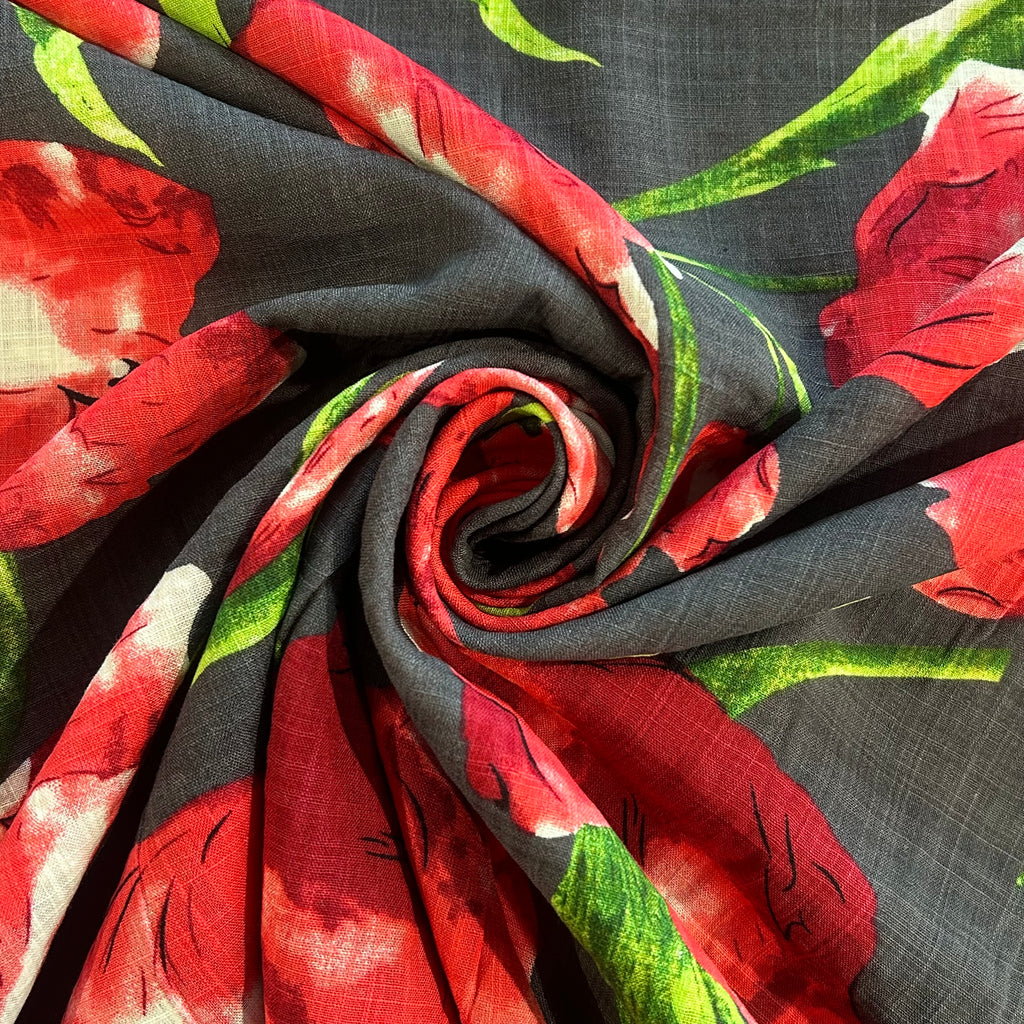 Red Tulips on Dark Gray