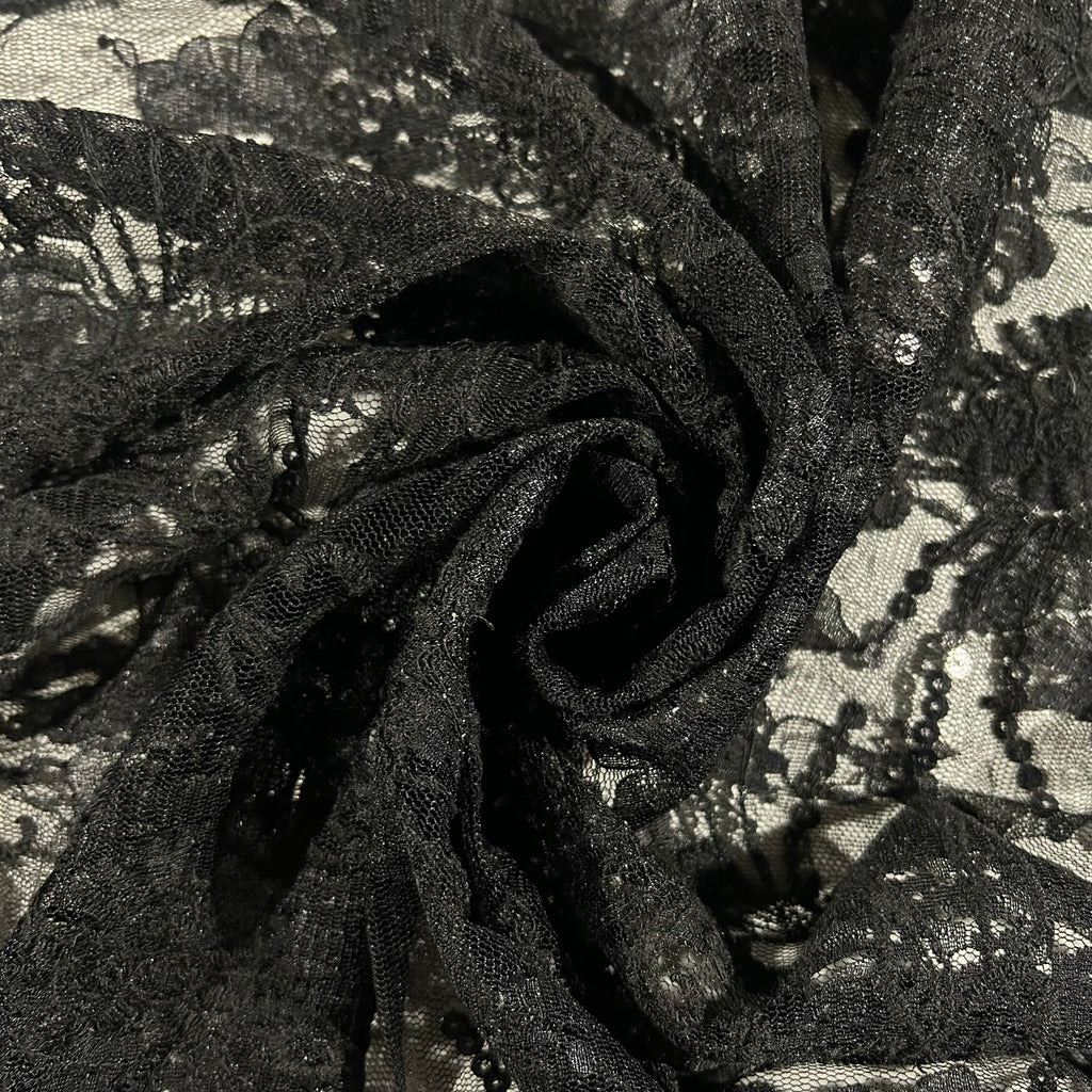 Black Sequin Lace