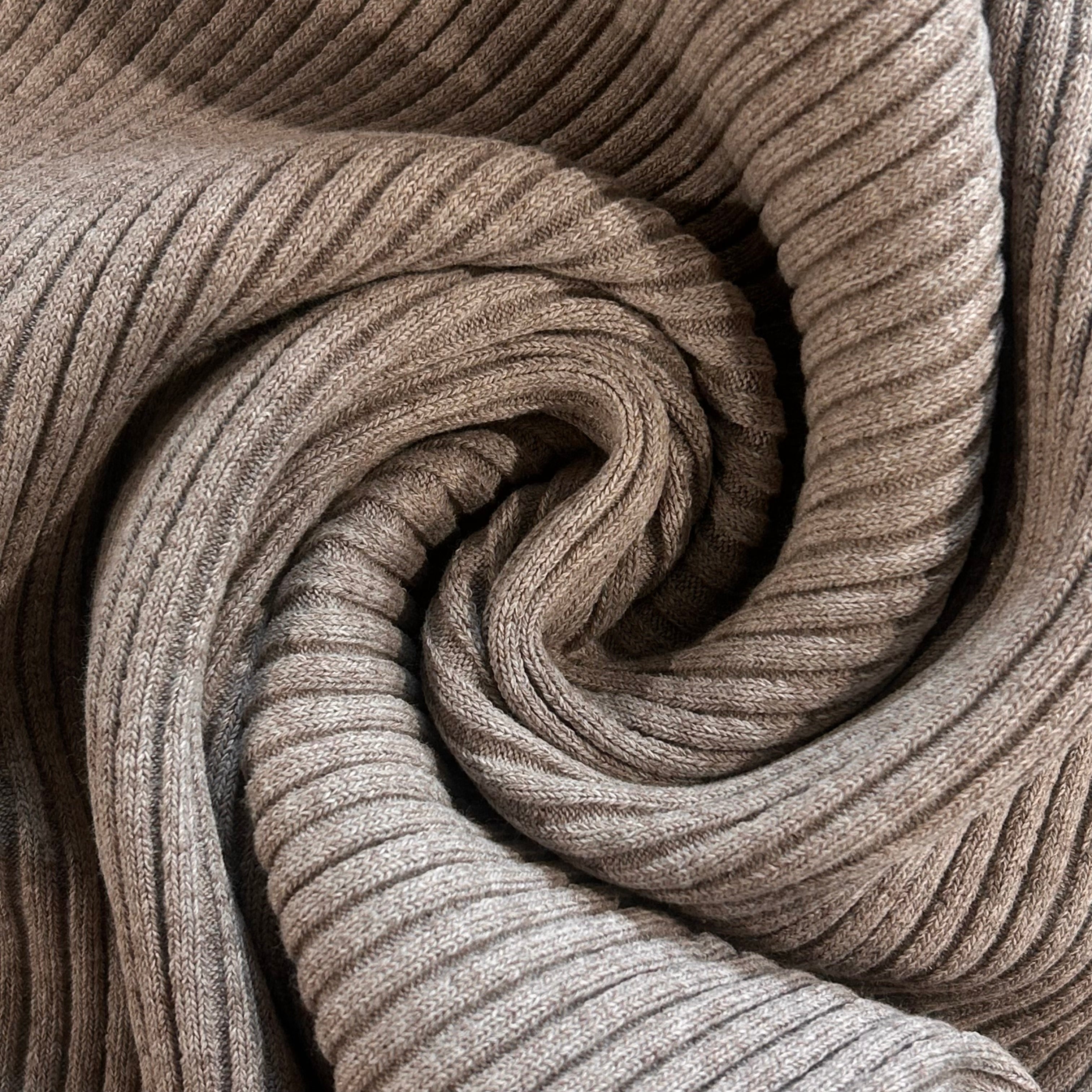 Beige Ribbed Tubular Knit