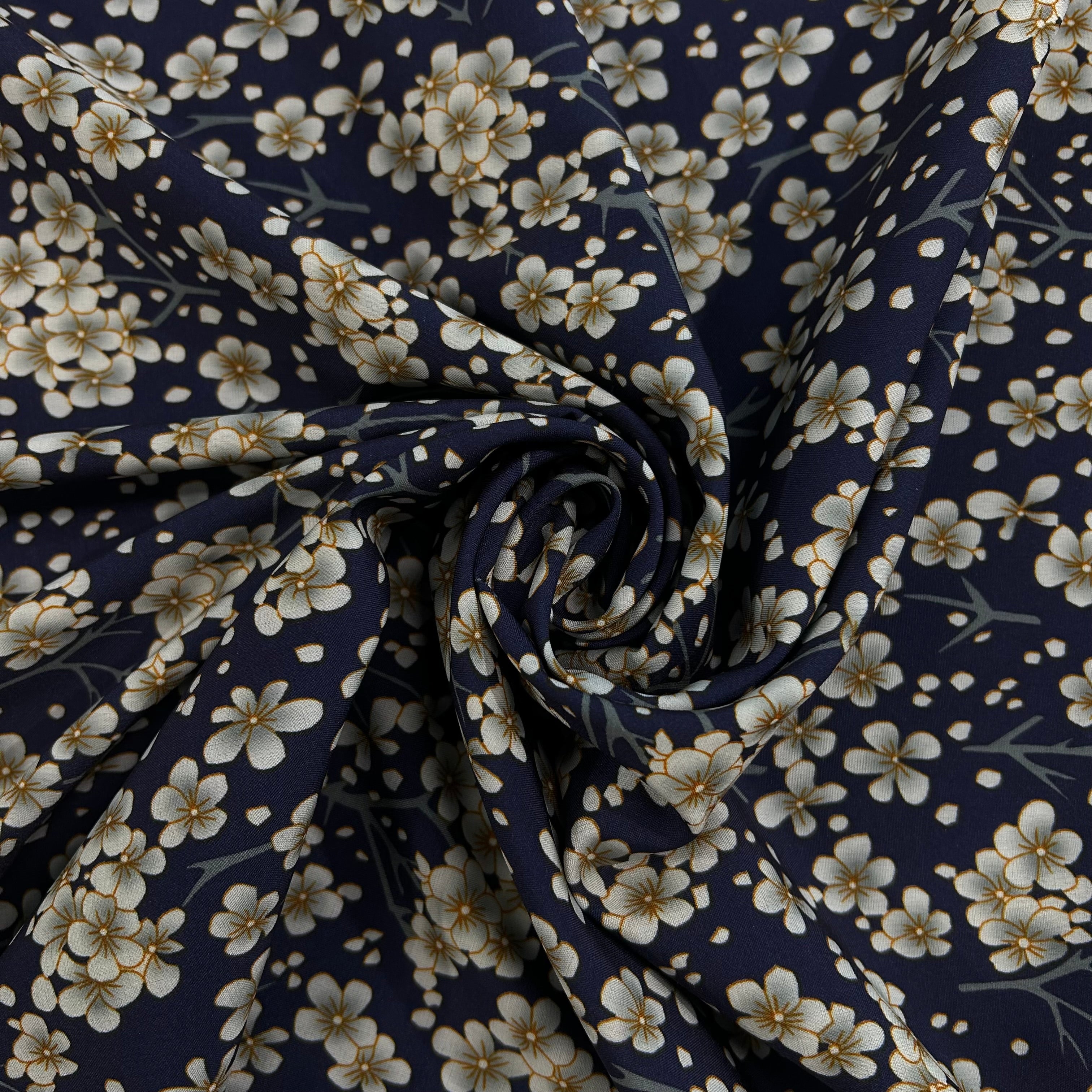 Navy Sakura Print