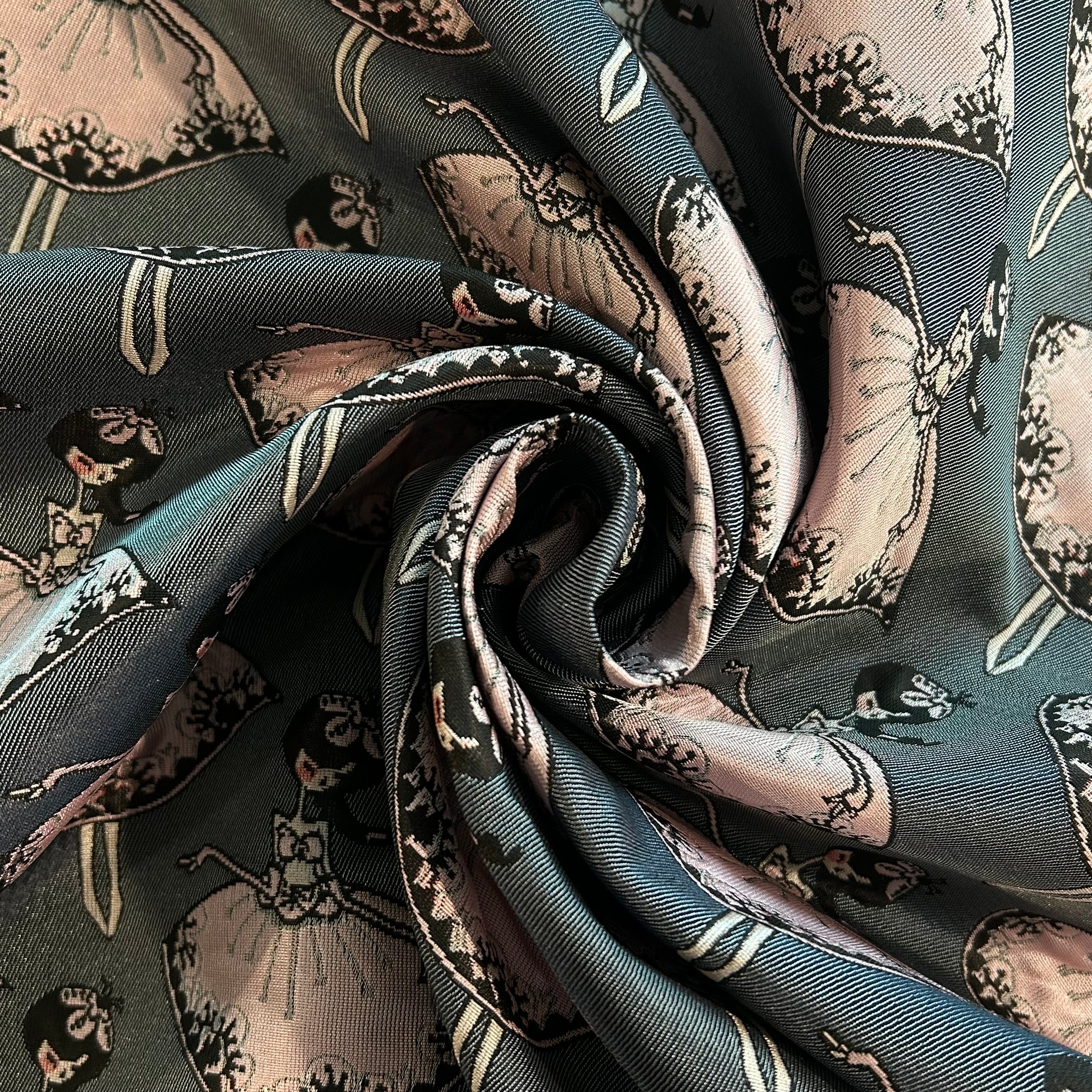 Grey Pink Ballerina Jacquard