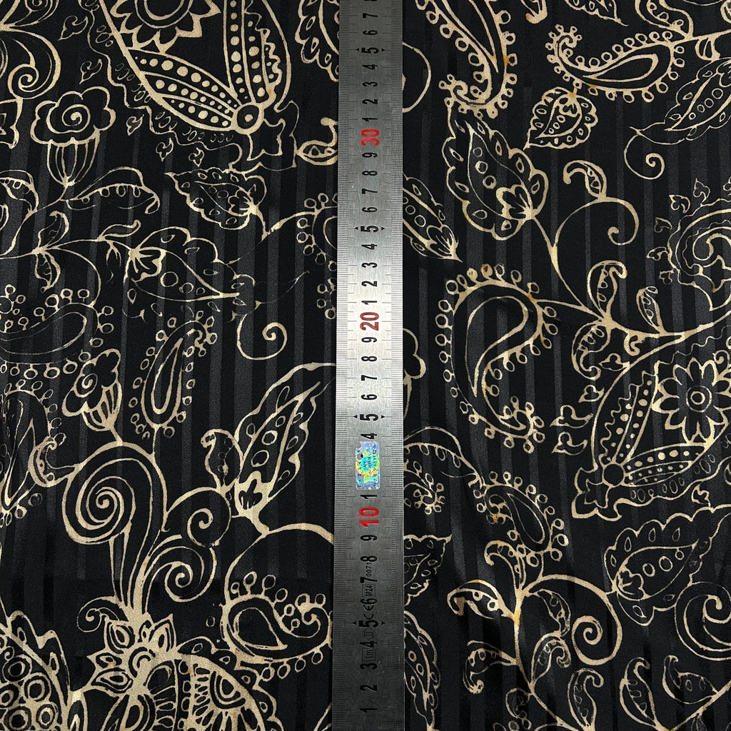 Black Paisley Silk