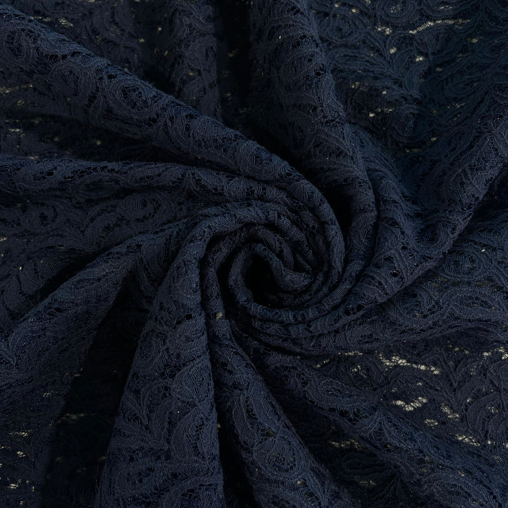 Midnight Navy Paisley Lace