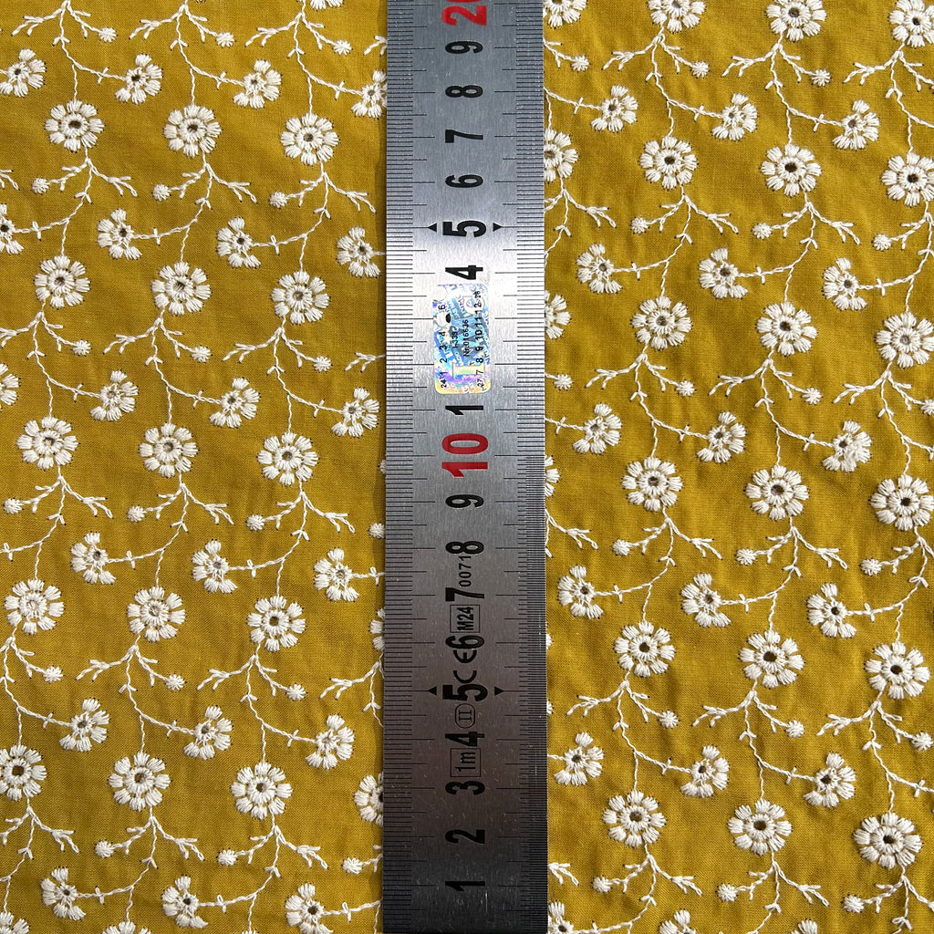Mustard Daisy Embroidery