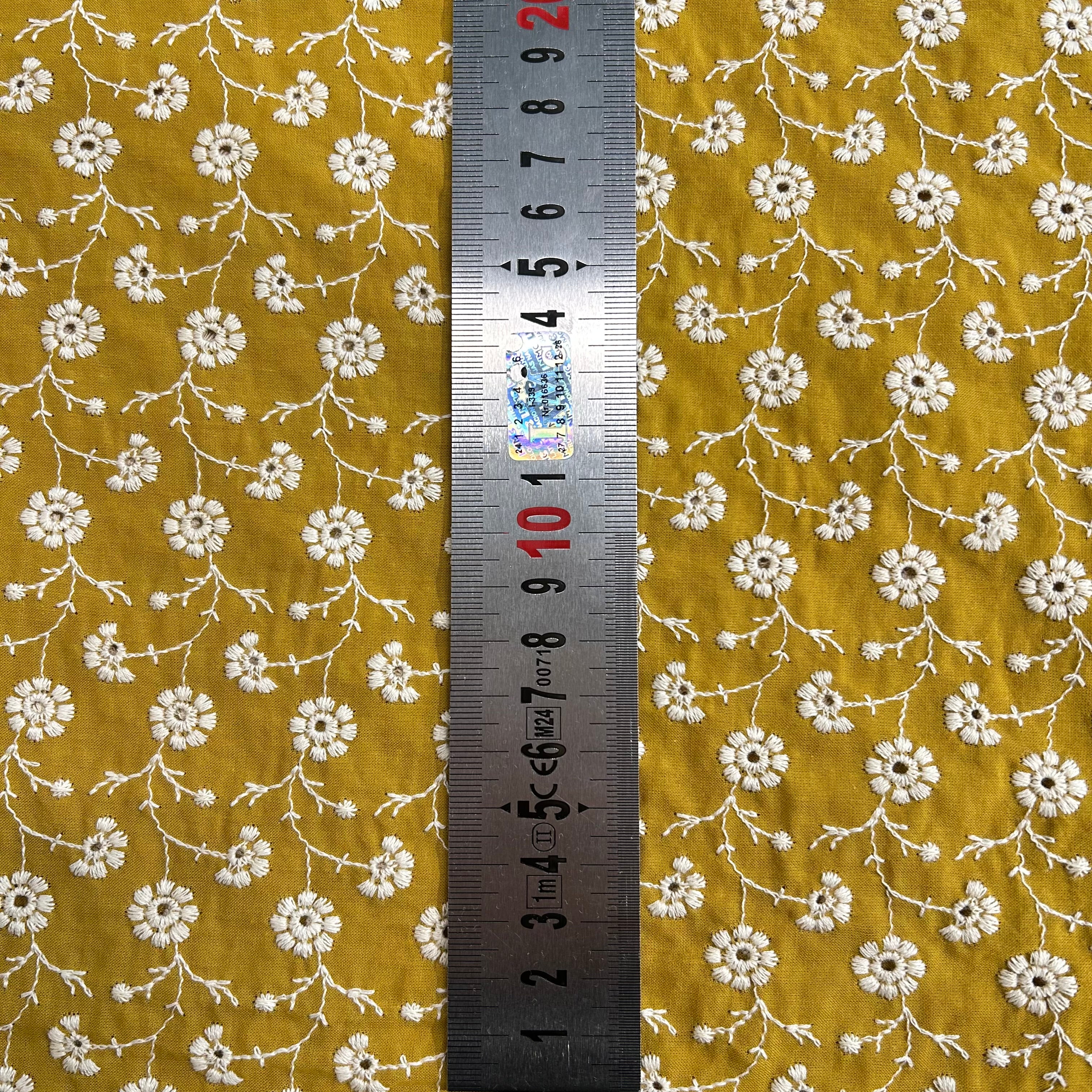 Mustard Daisy Embroidery