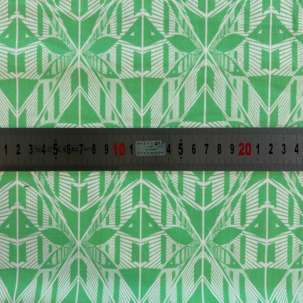 Mint Geometric Cotton Stretch Fabric