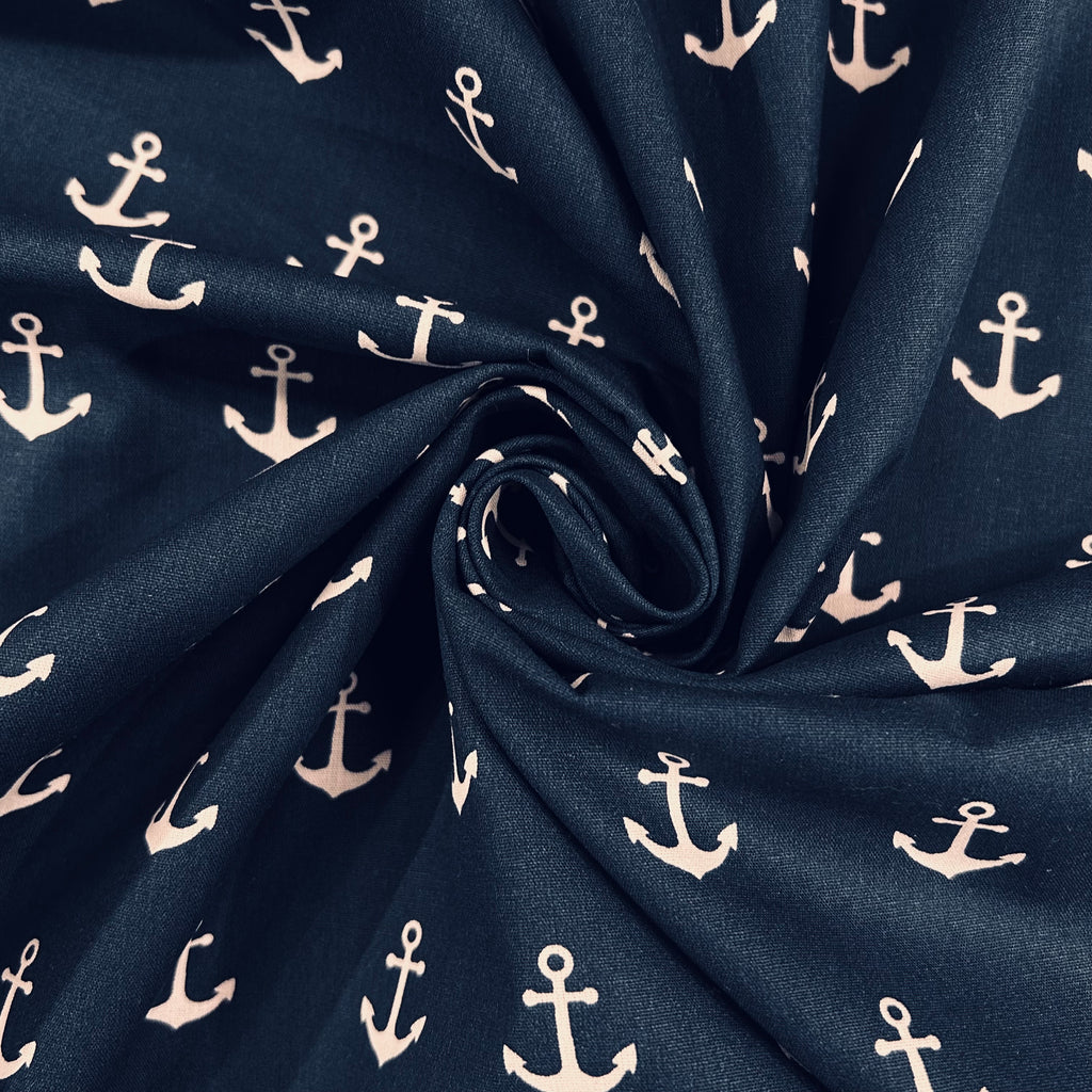Navy Anchor Cotton