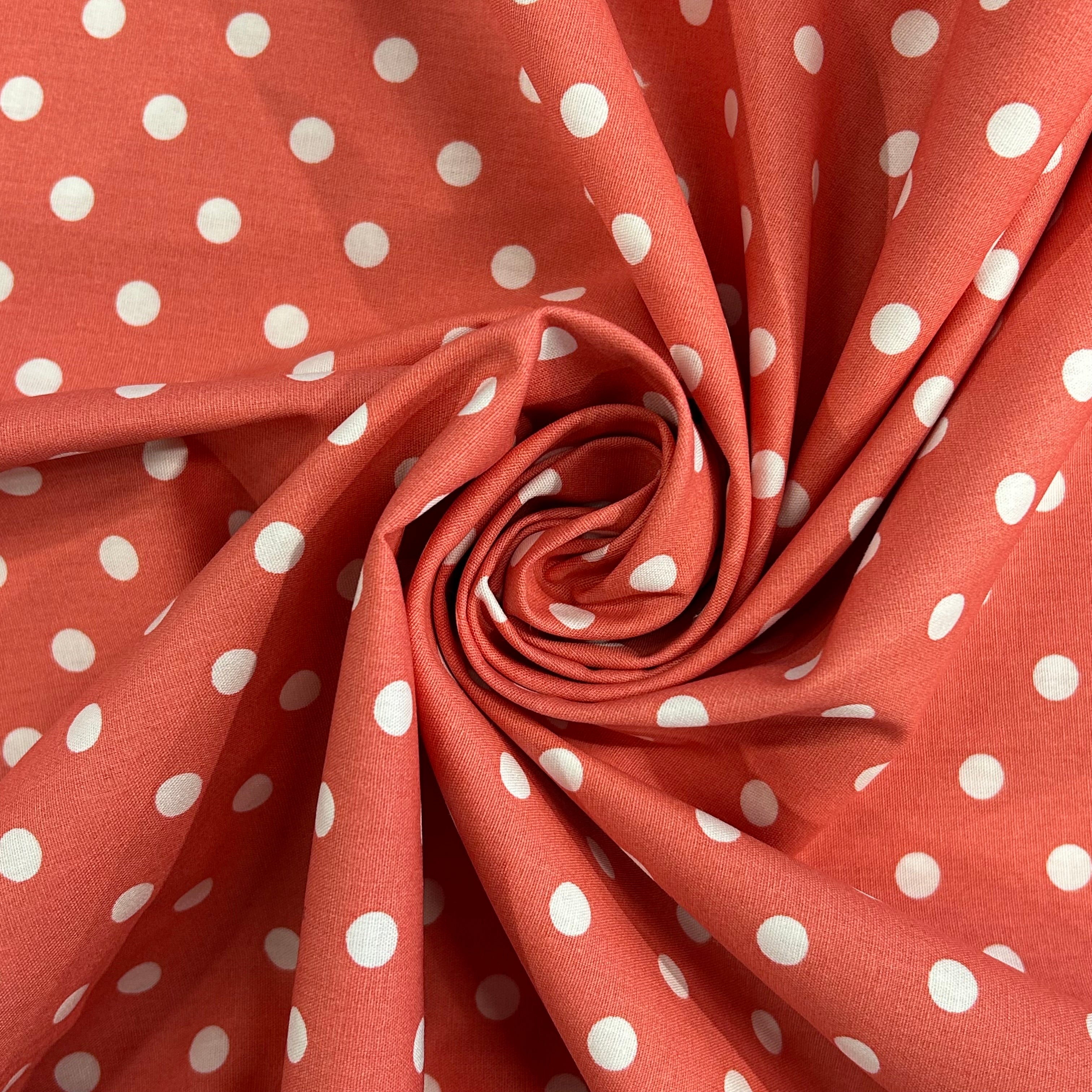Coral Polka Dots