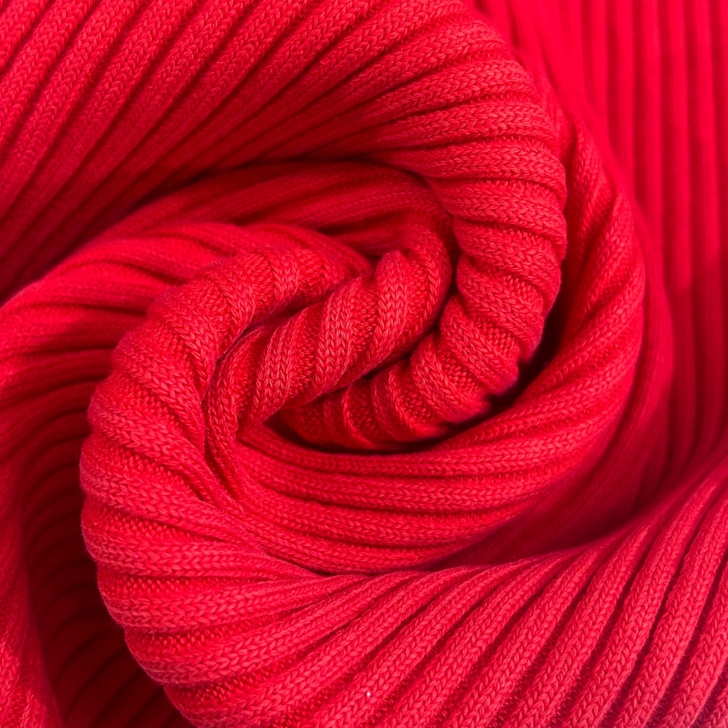 Red Ribbed Tubular Knit