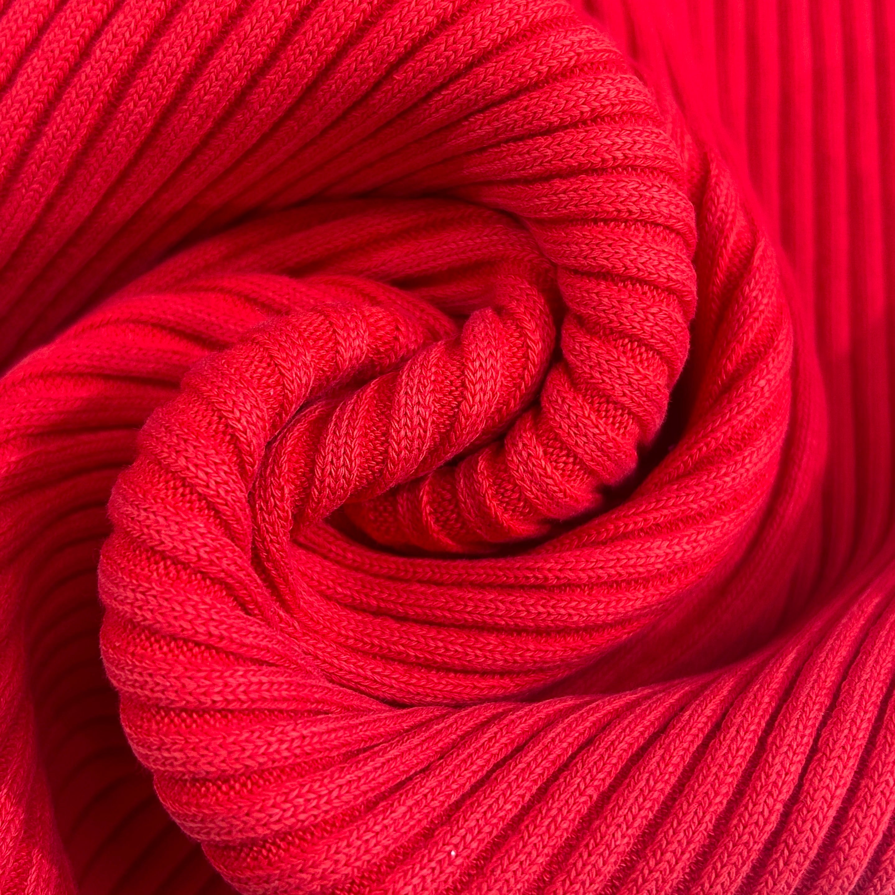 Red Ribbed Tubular Knit