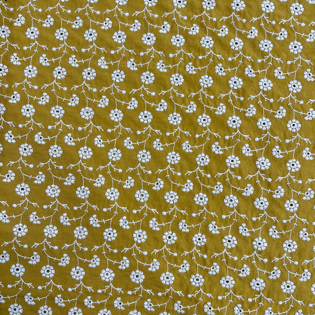 Mustard Daisy Embroidery
