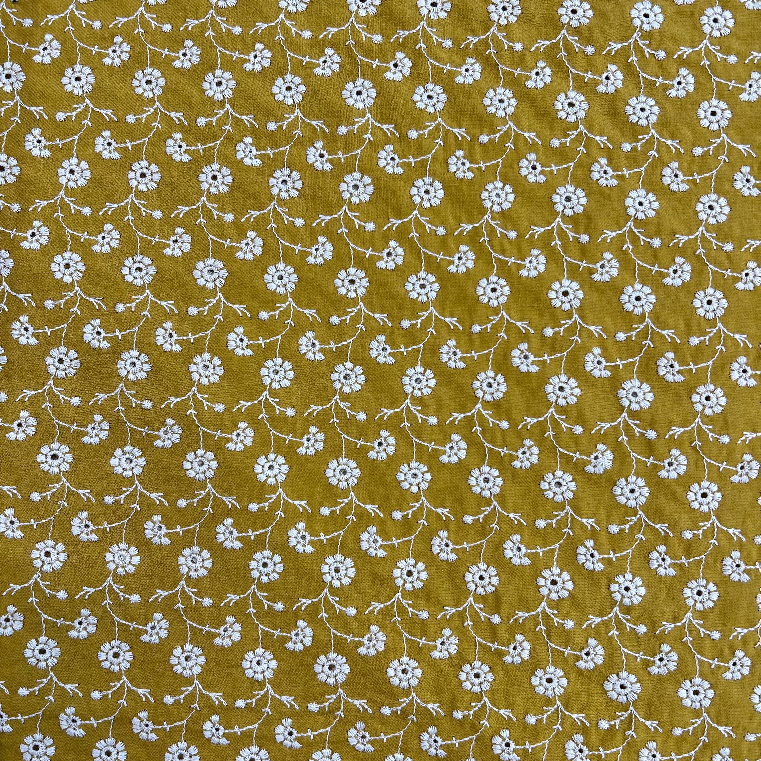 Mustard Daisy Embroidery