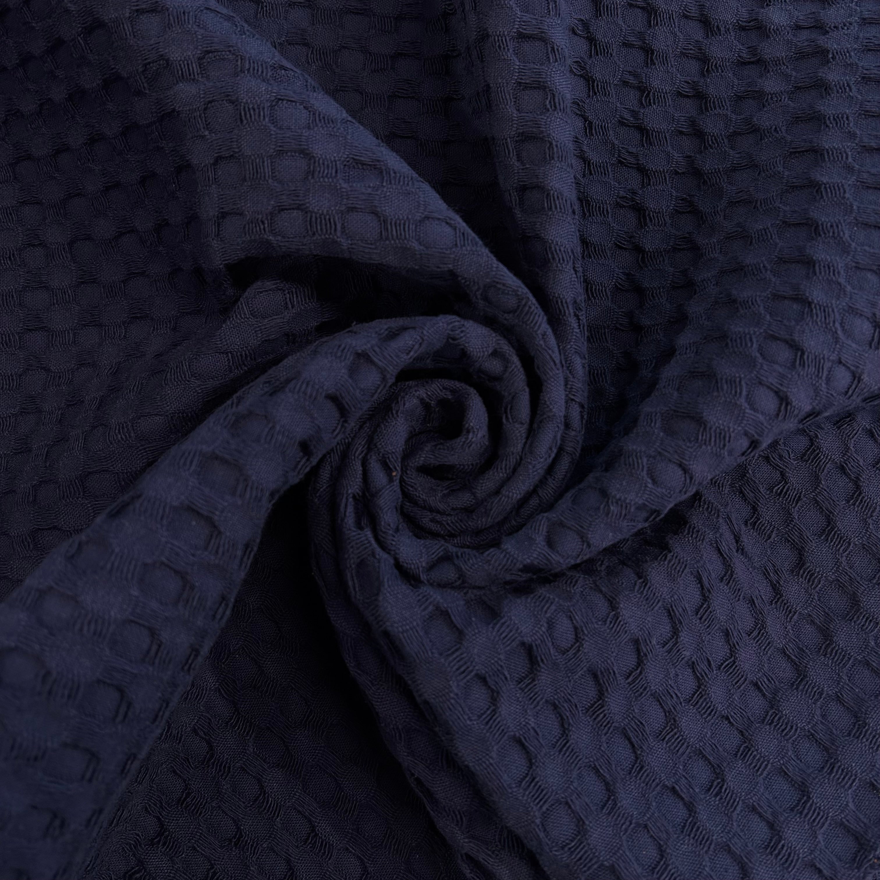 Navy Waffle Cotton