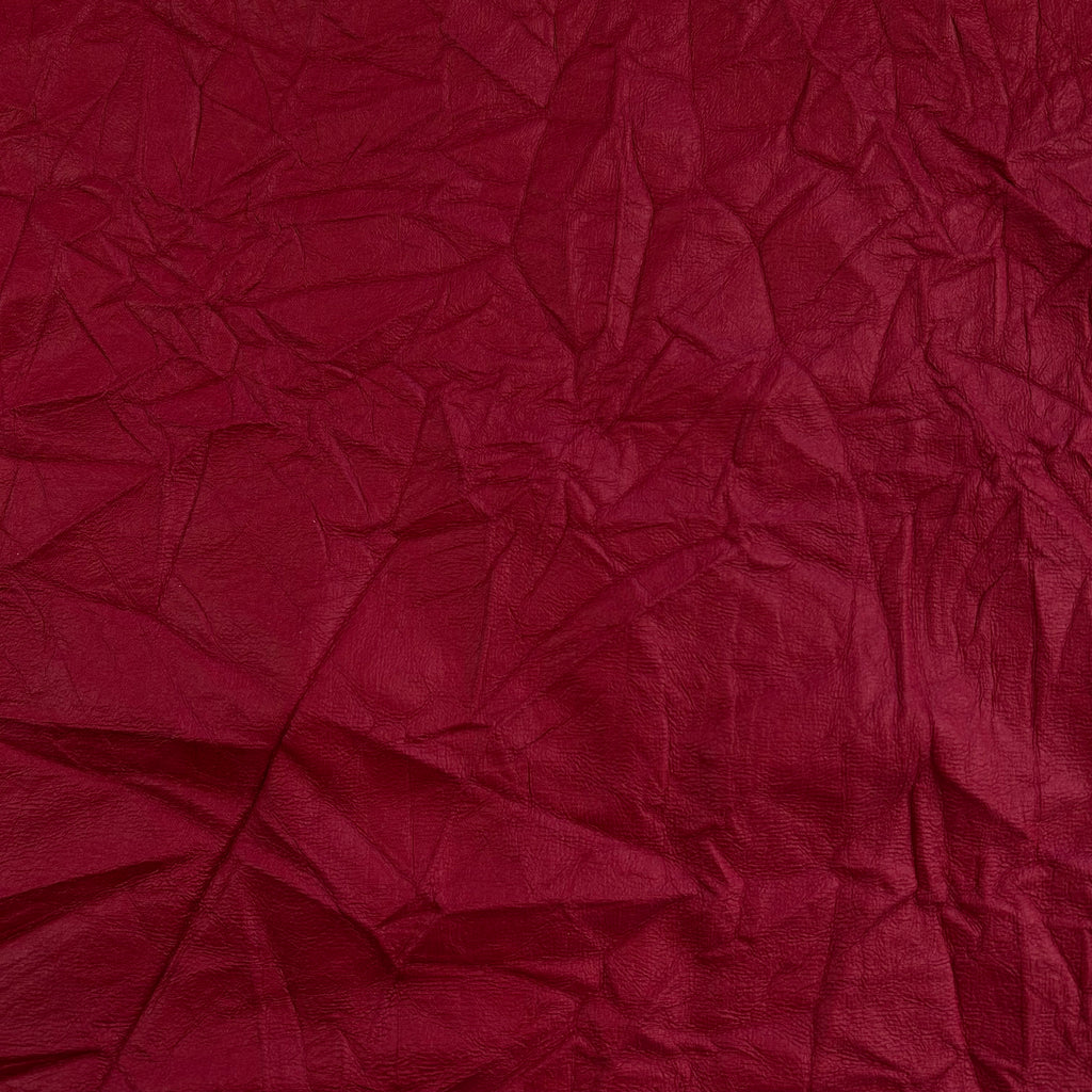Red Crinkled Faux Leather