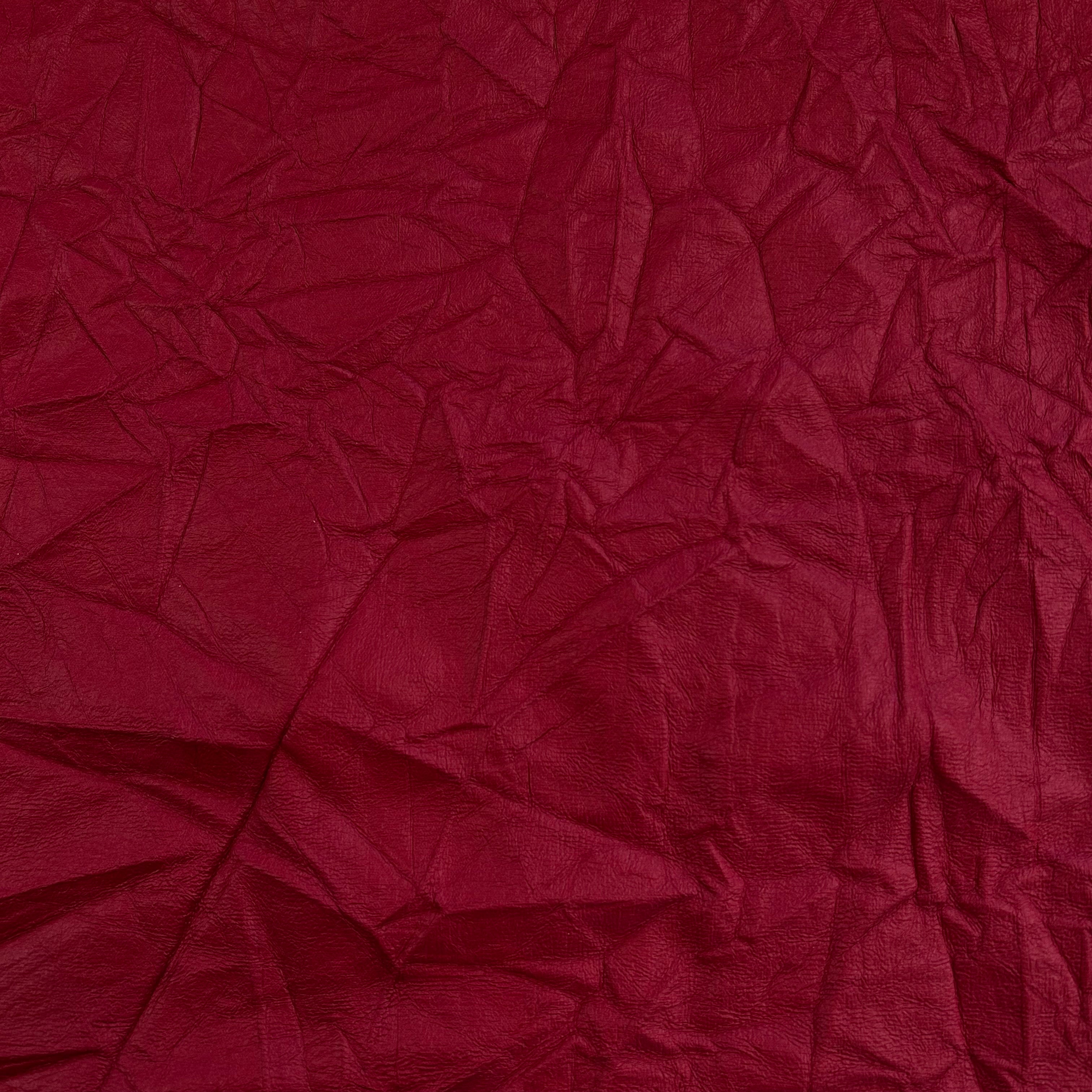 Red Crinkled Faux Leather