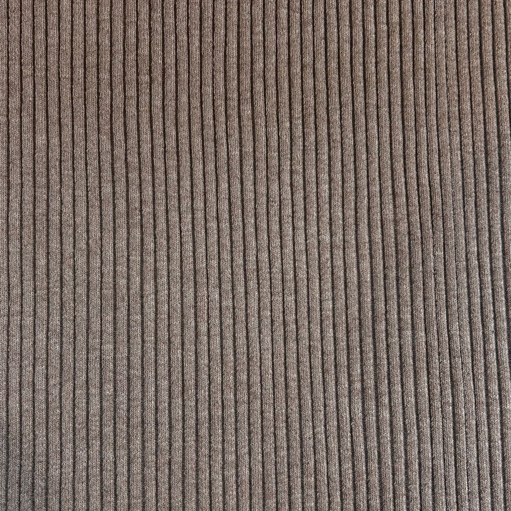 Beige Ribbed Tubular Knit