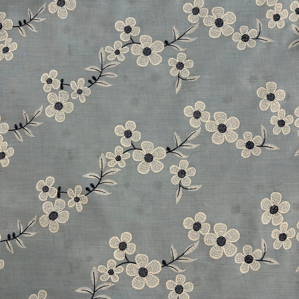 Sky Blue Embroidered Floral
