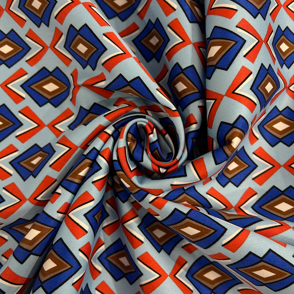Sky Blue Geometric Print