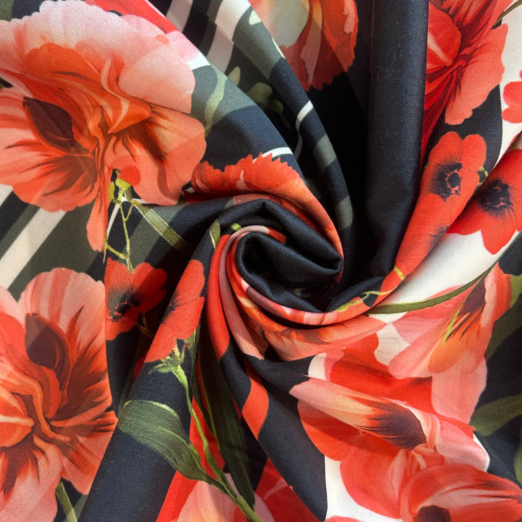 Red Poppy 1 Meter Panel Fabric