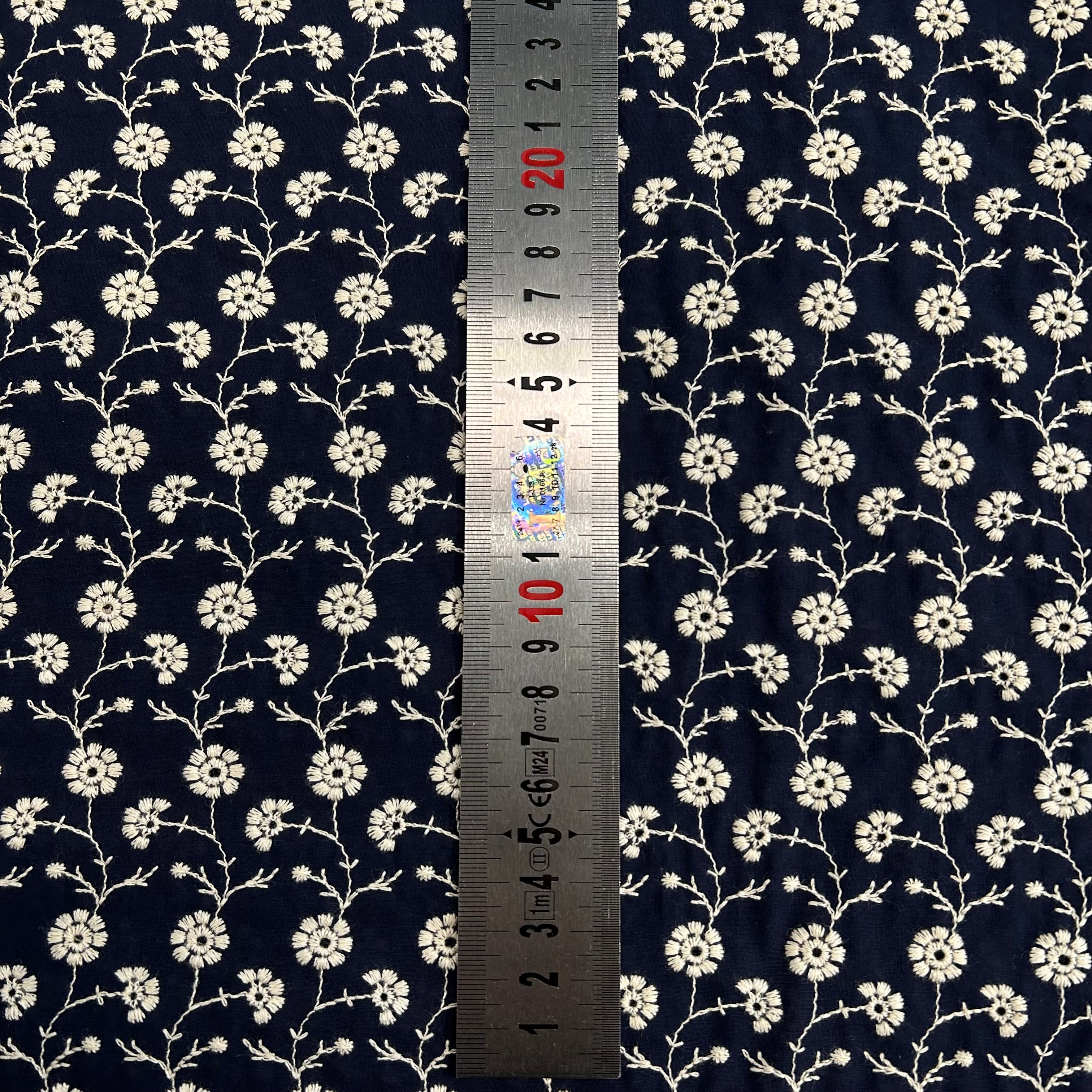 Navy Daisy Embroidery