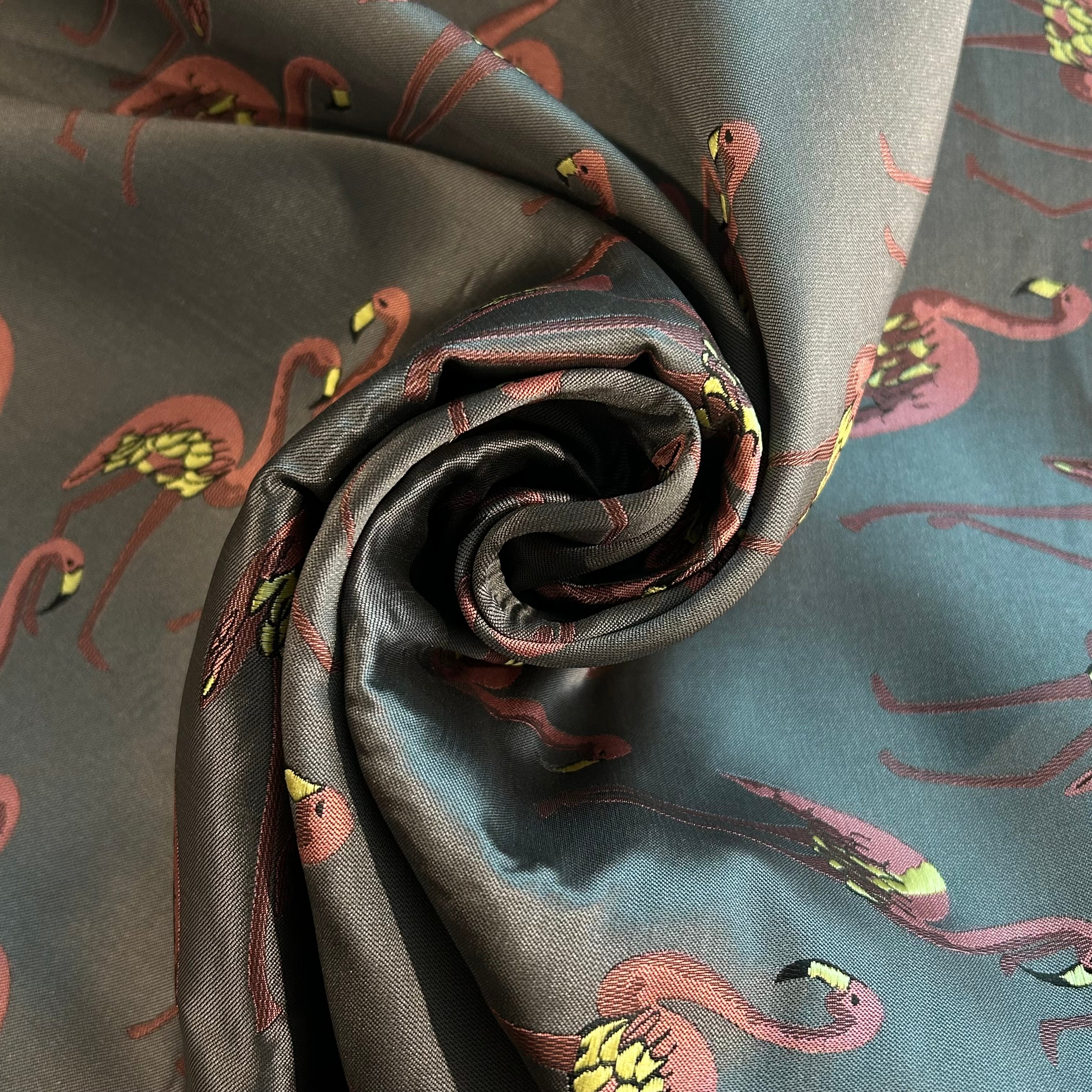 Grey Flamingo Jacquard