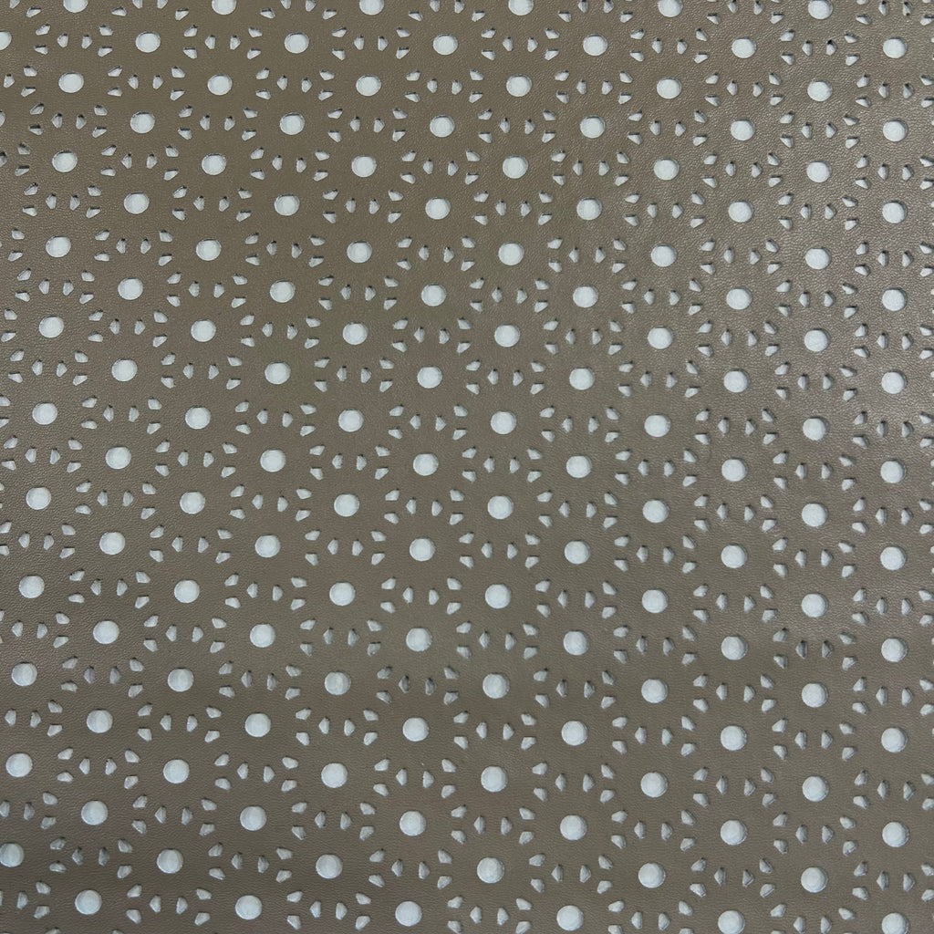 Beige Grey Perforated Eco Leather