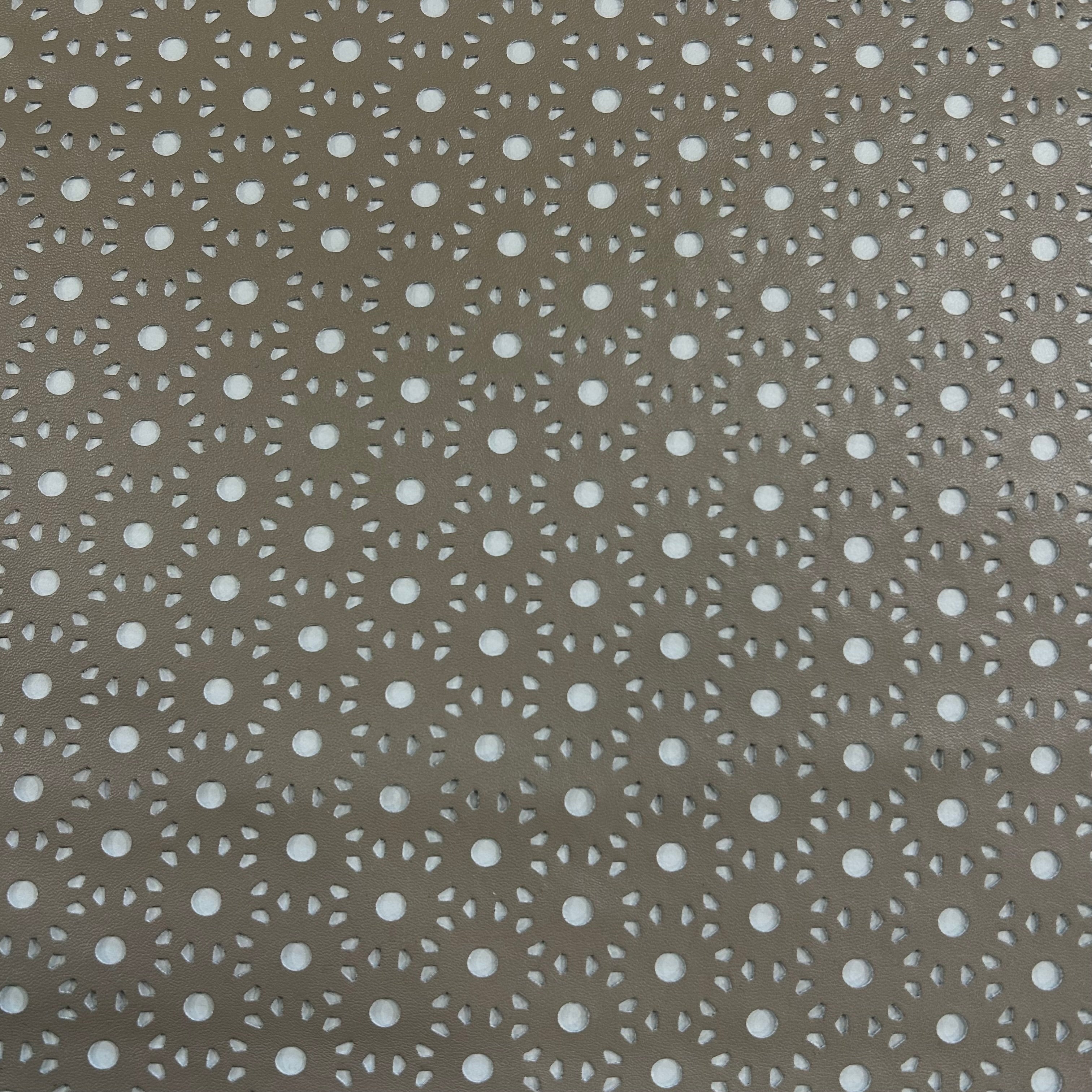 Beige Grey Perforated Eco Leather