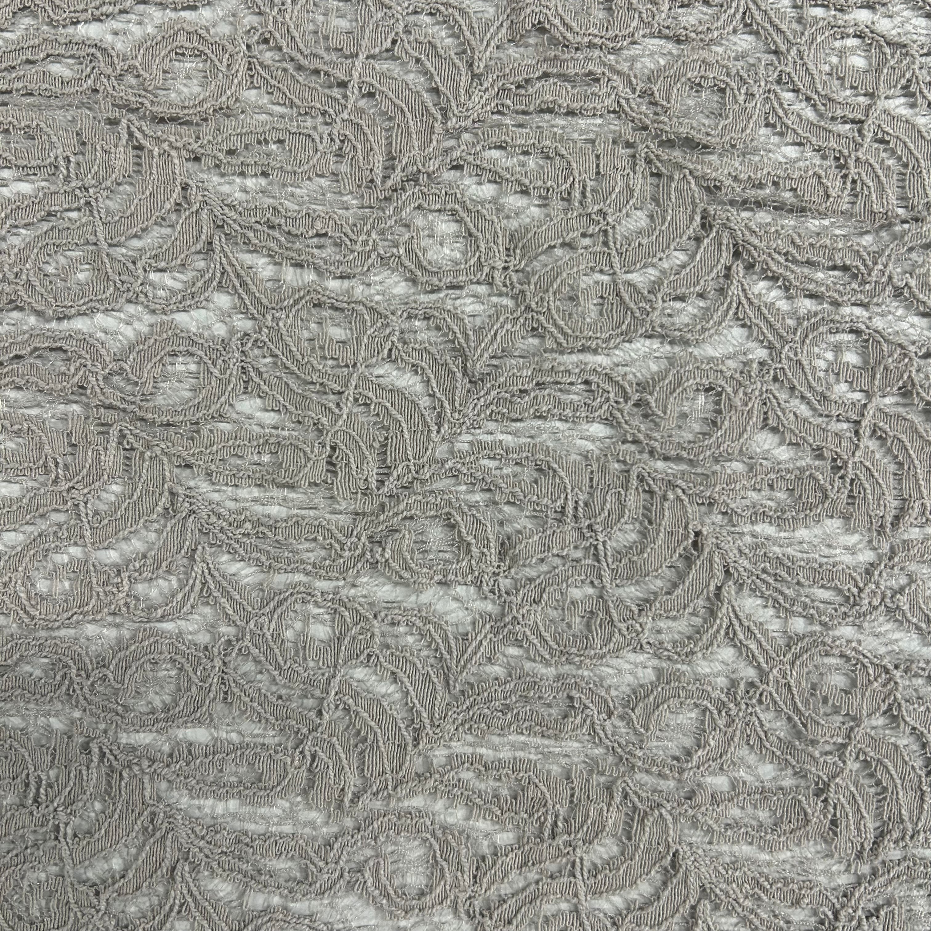 Soft Grey Paisley Lace