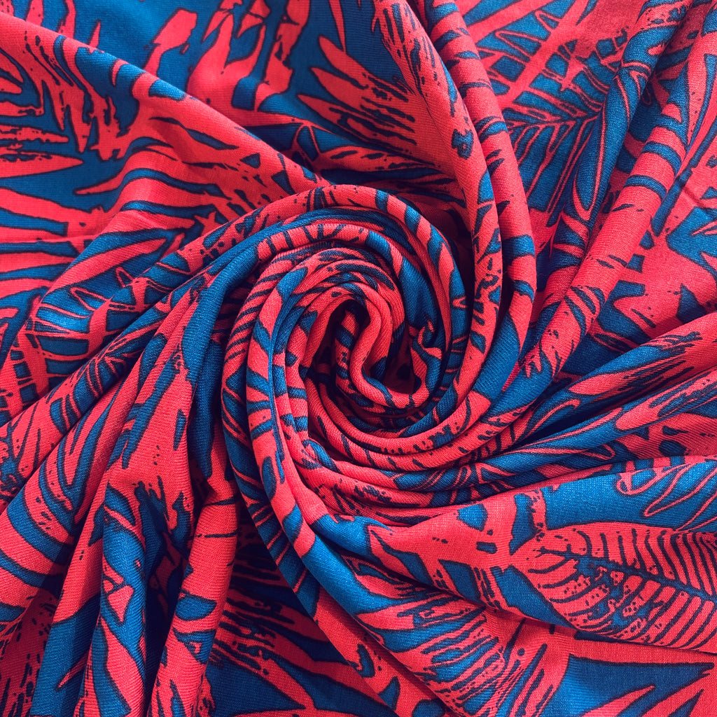 Pink Tropical Viscose Stretch
