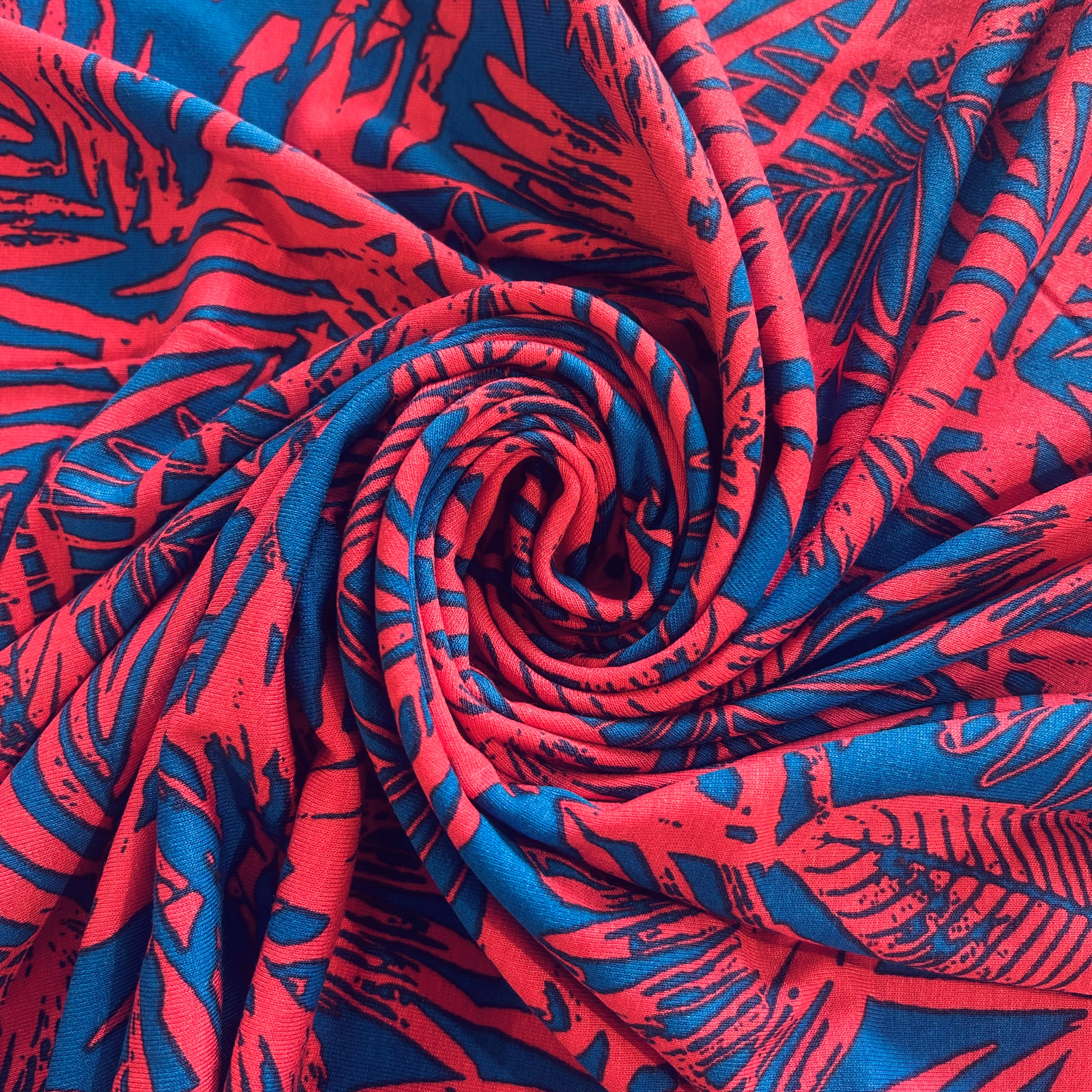 Pink Tropical Viscose Stretch