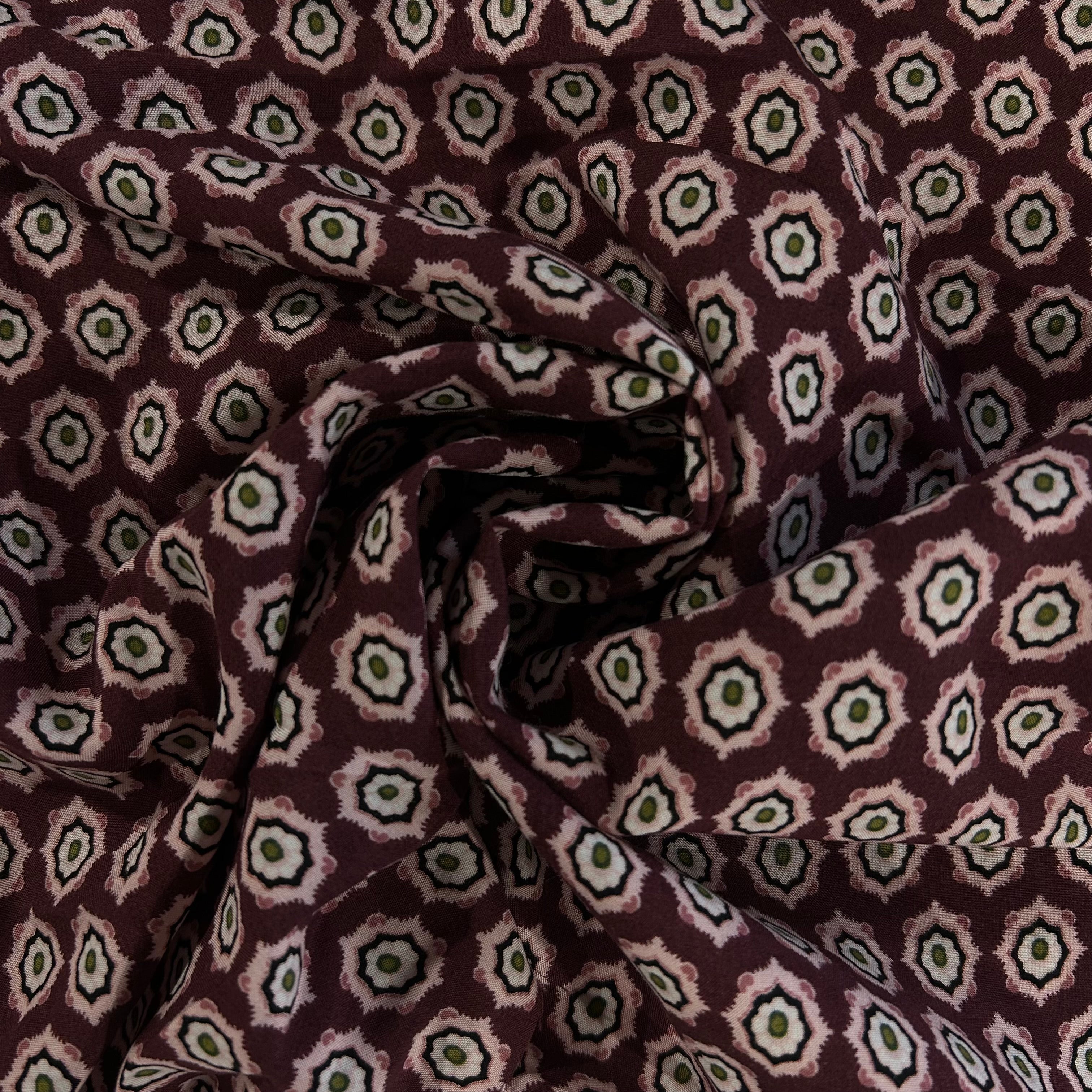 Wine Geometric Viscose