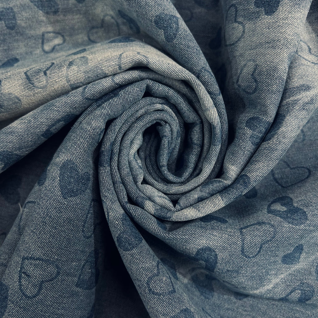 Washed Denim Hearts