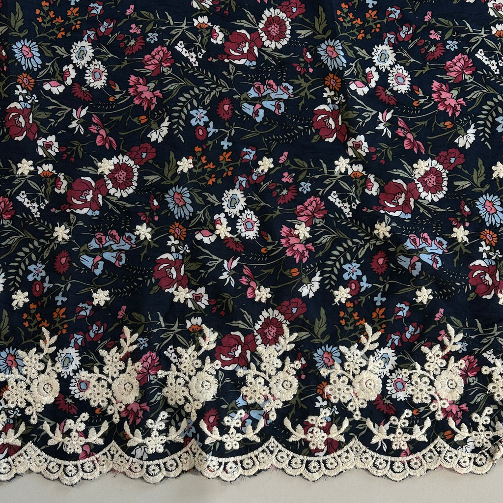 Radiance Navy Floral Viscose
