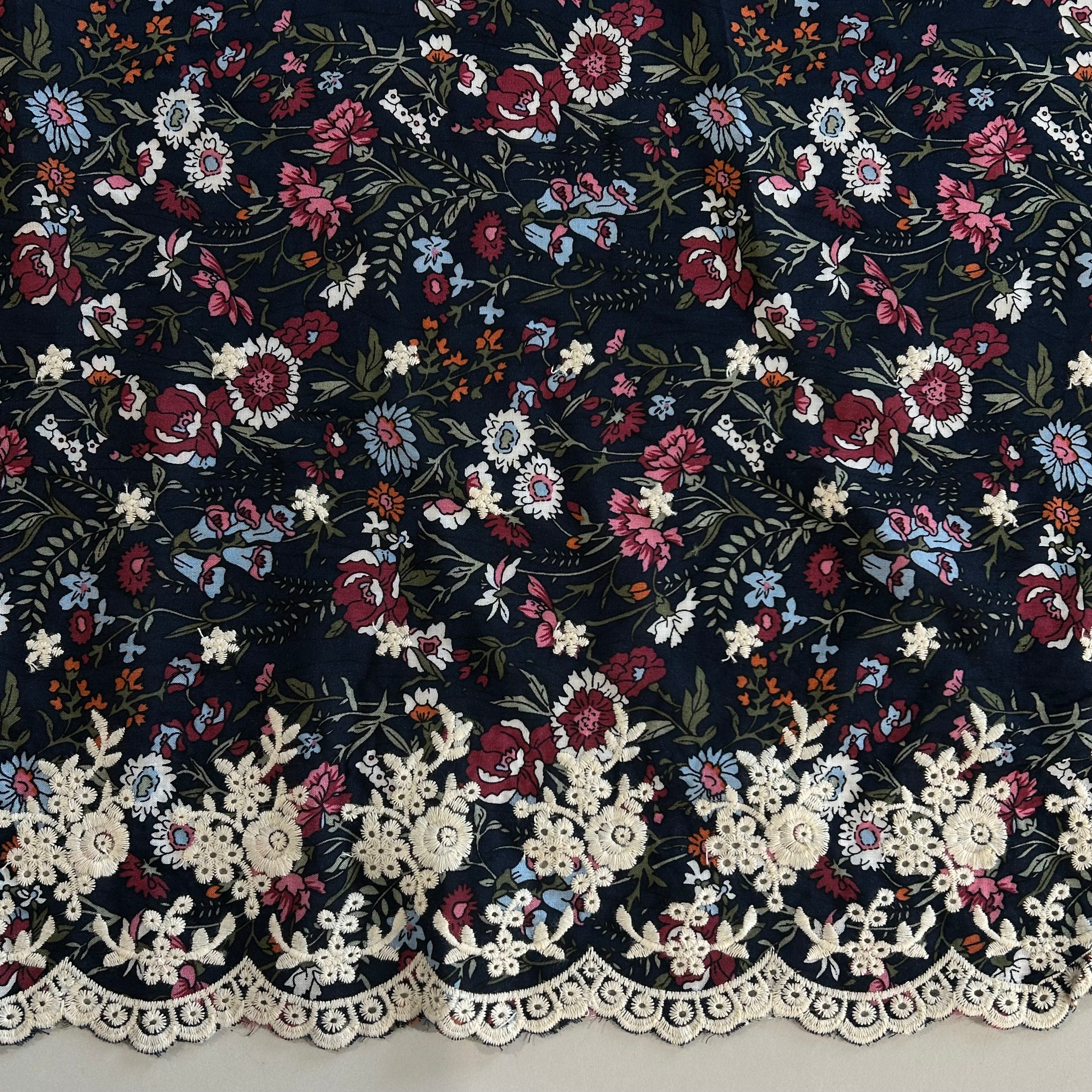 Radiance Navy Floral Viscose