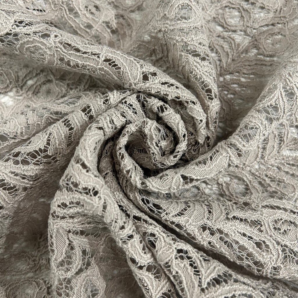 Soft Grey Paisley Lace