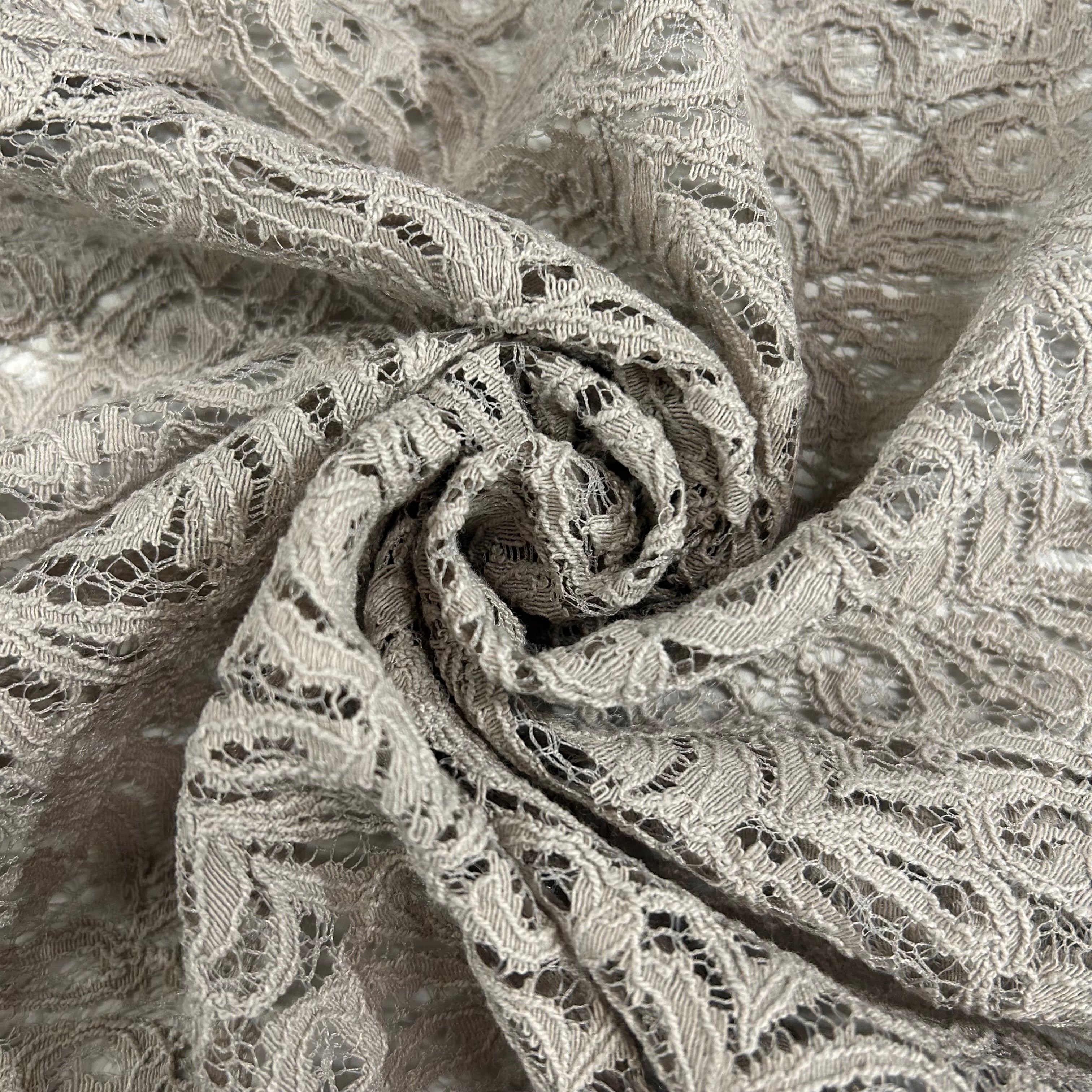 Soft Grey Paisley Lace