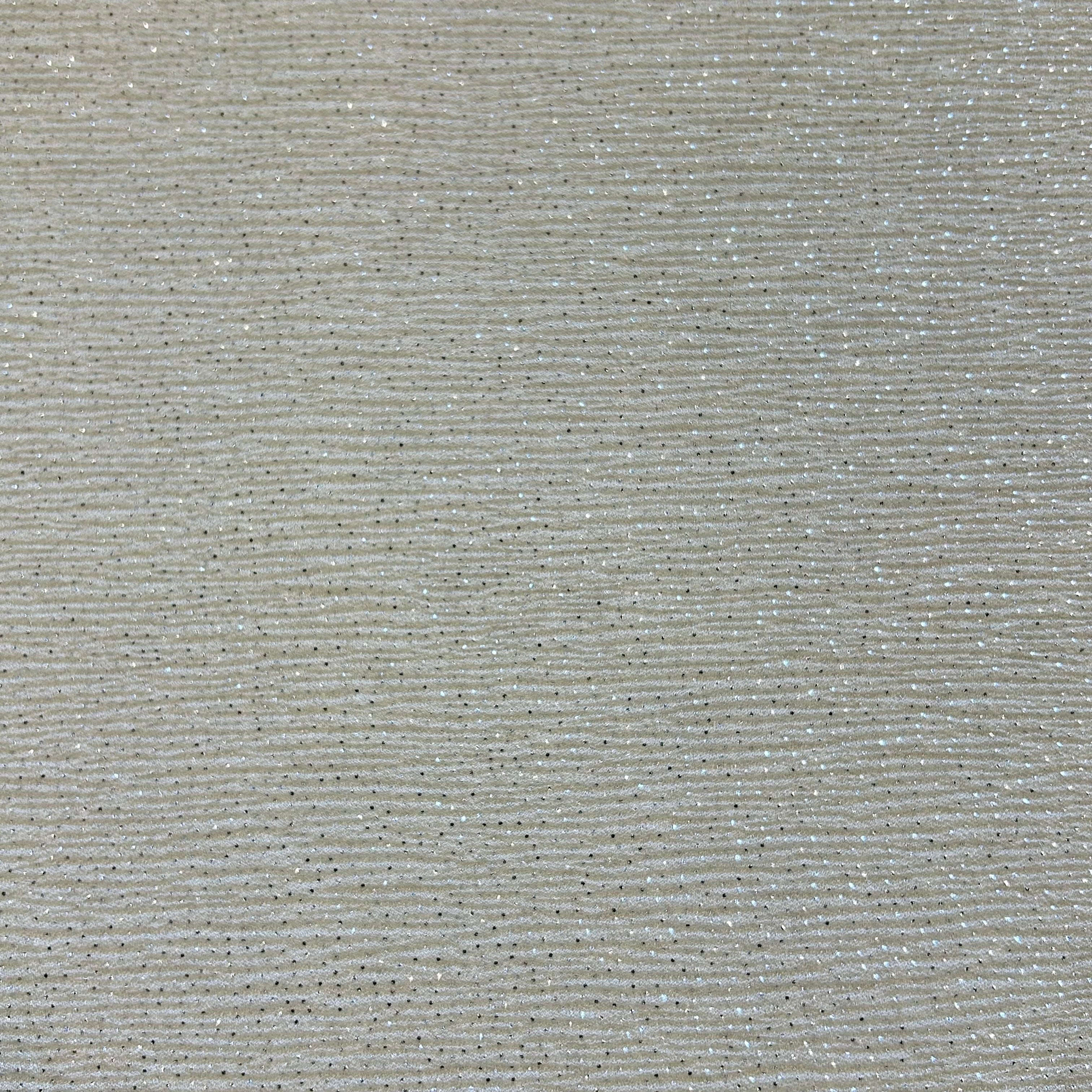 Ivory Glitter Pleated Mesh