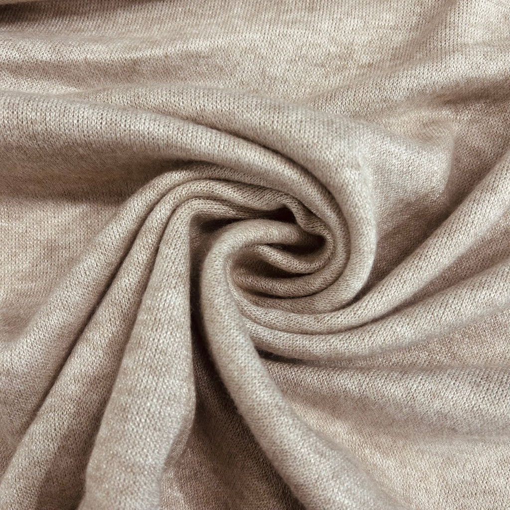 Beige Melange Jersey Knit