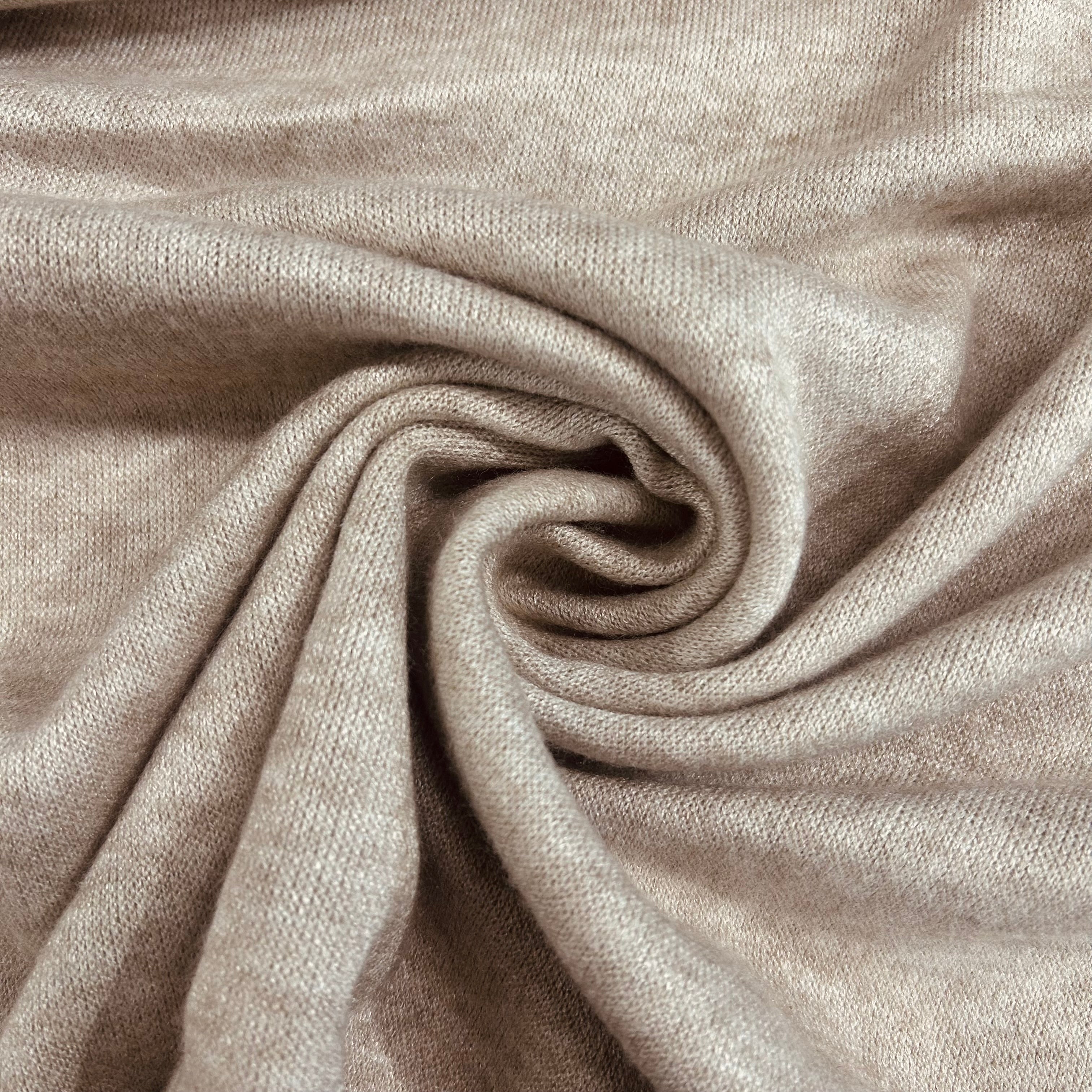 Beige Melange Jersey Knit