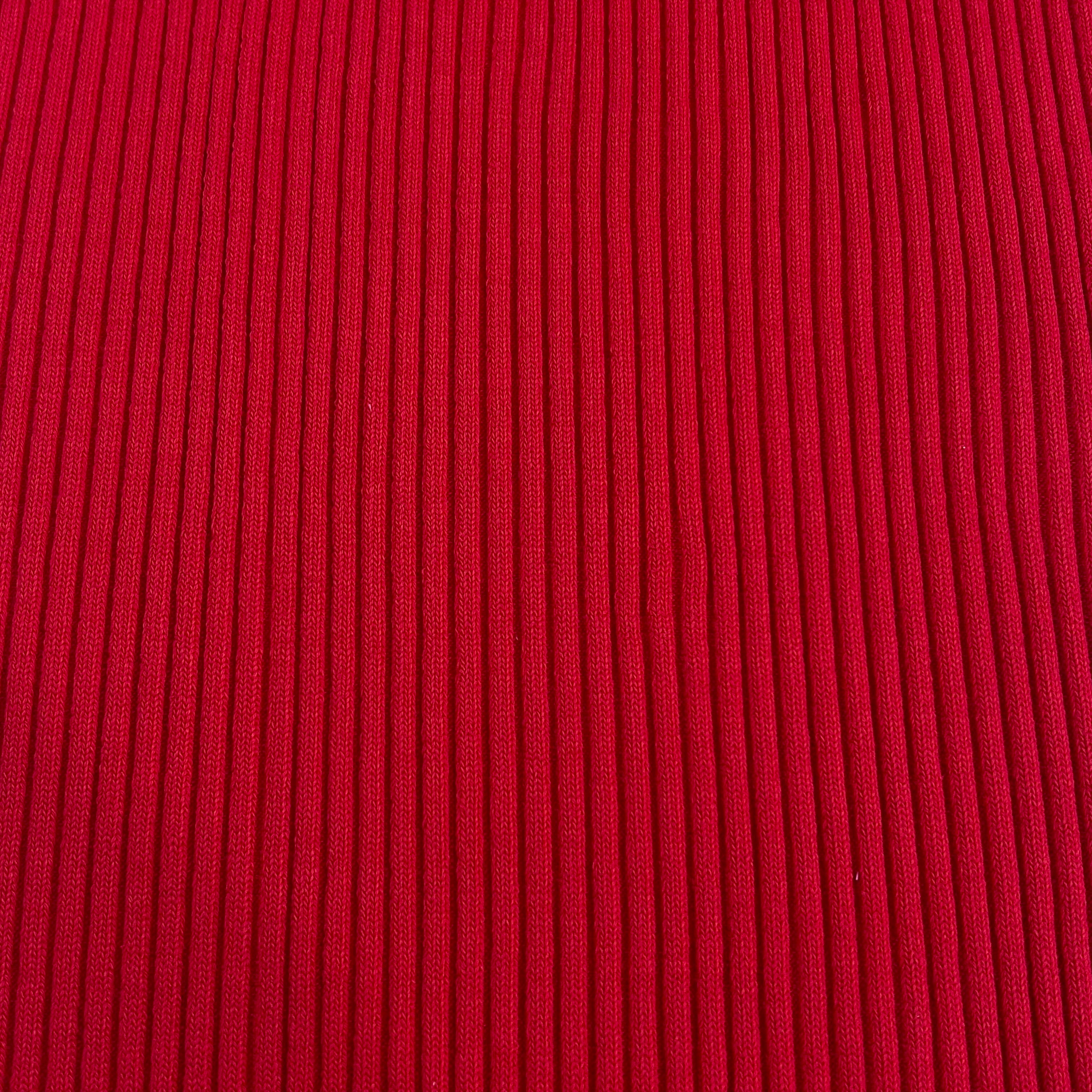 Red Ribbed Tubular Knit